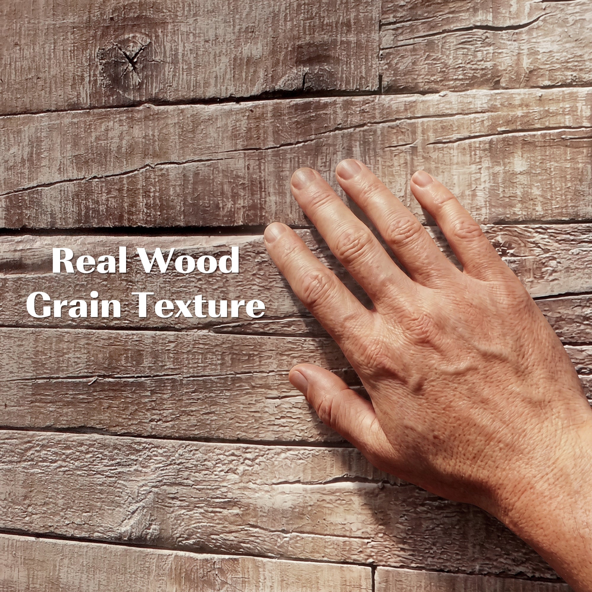8-Pack 3D Faux Wood Wall Panels, Lightweight Polyurethane Panels for Interior and Exterior Accent Walls, Water-Resistant, 4' x 2', Cover 61.8 Sq.Ft., 0.6" Thick, Gray Wood Grain