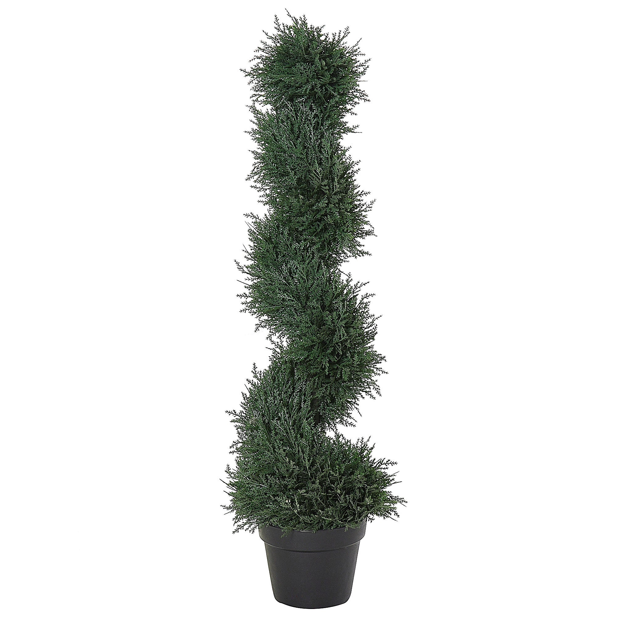 Outsunny 3 Feet Topiary Trees, Artificial Faux Fakes Spiral Plant, Green Cedar Tree Indoor Outdoor Decor with Nursery Pot