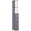 HOMCOM Narrow Bathroom Cabinet, Slim Bathroom Storage Cabinet with Drawers, Cabinet and Open Shelves, Linen Cabinet Space Saving, Grey
