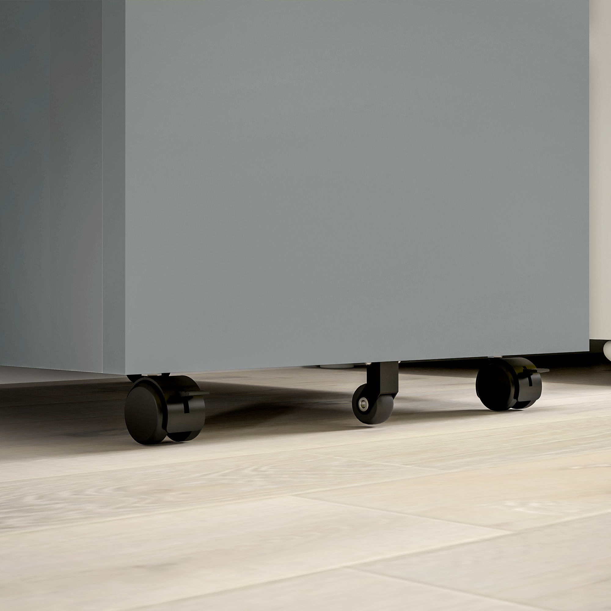 Vinsetto Mobile Vertical File Cabinet Lockable Metal Filling Cabinet with 3 Drawers Anti-tilt Design for Letter A4 Legal Size Fully Assembled Except Casters Grey