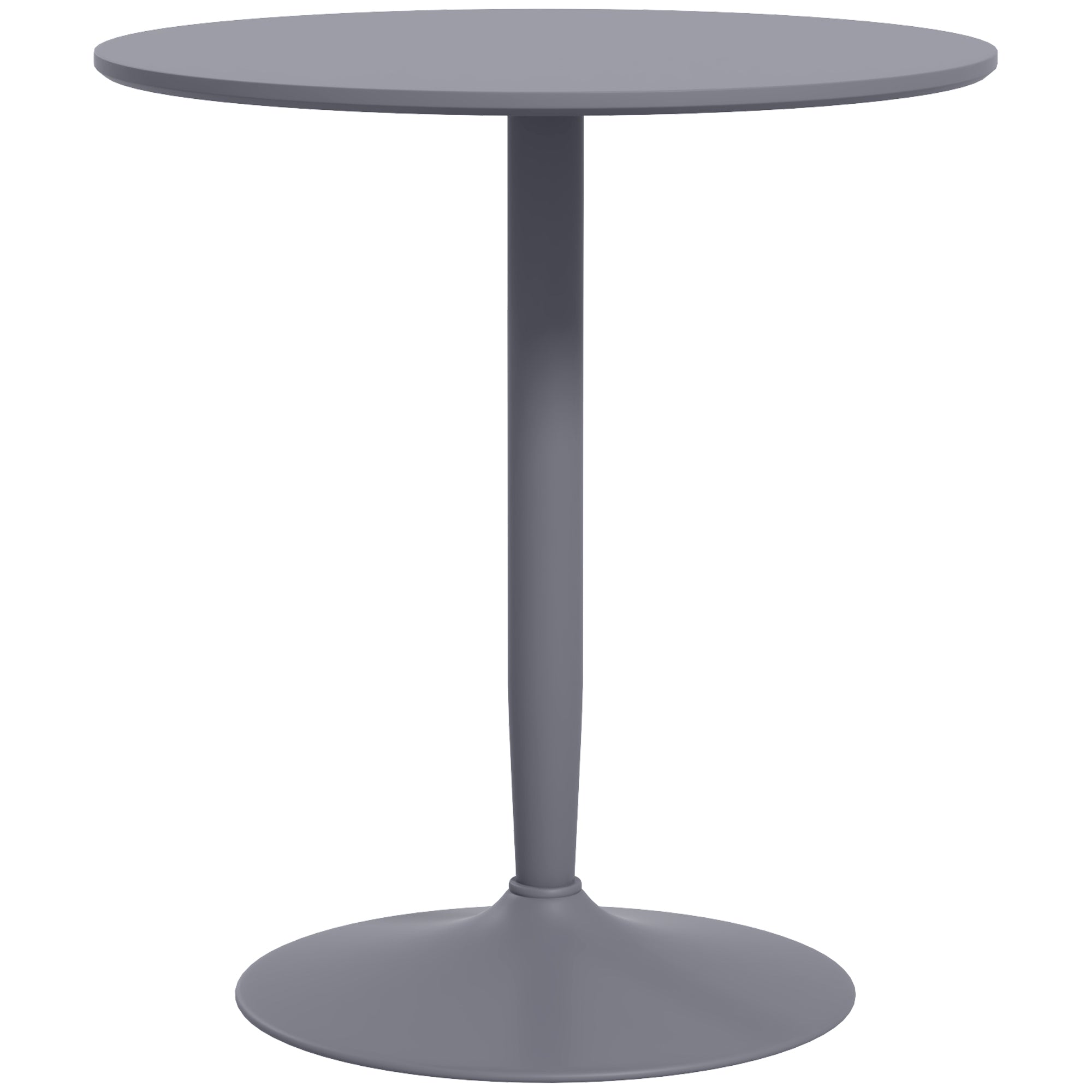 HOMCOM Round Dining Table, Modern Kitchen Table with Steel Base, Non-slip Foot Pad for Living Room, Dining Room, Grey