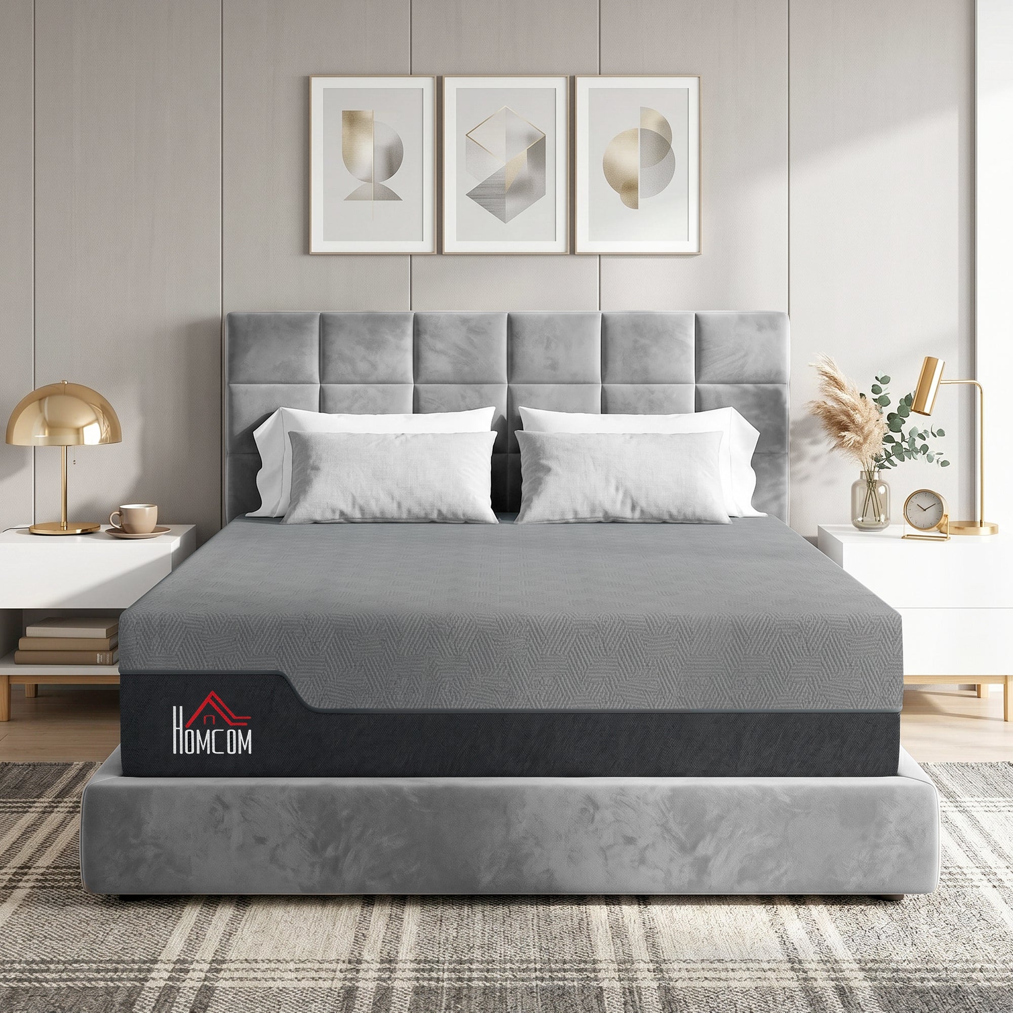 Queen Mattress, 14 Inch Gel Cooling Memory Foam Mattress for Cool Night Sleep, Graphene Bed in a Box for Pressure Relief, with Washable Cover, Made in USA, CertiPUR-US Certified, Medium Firm