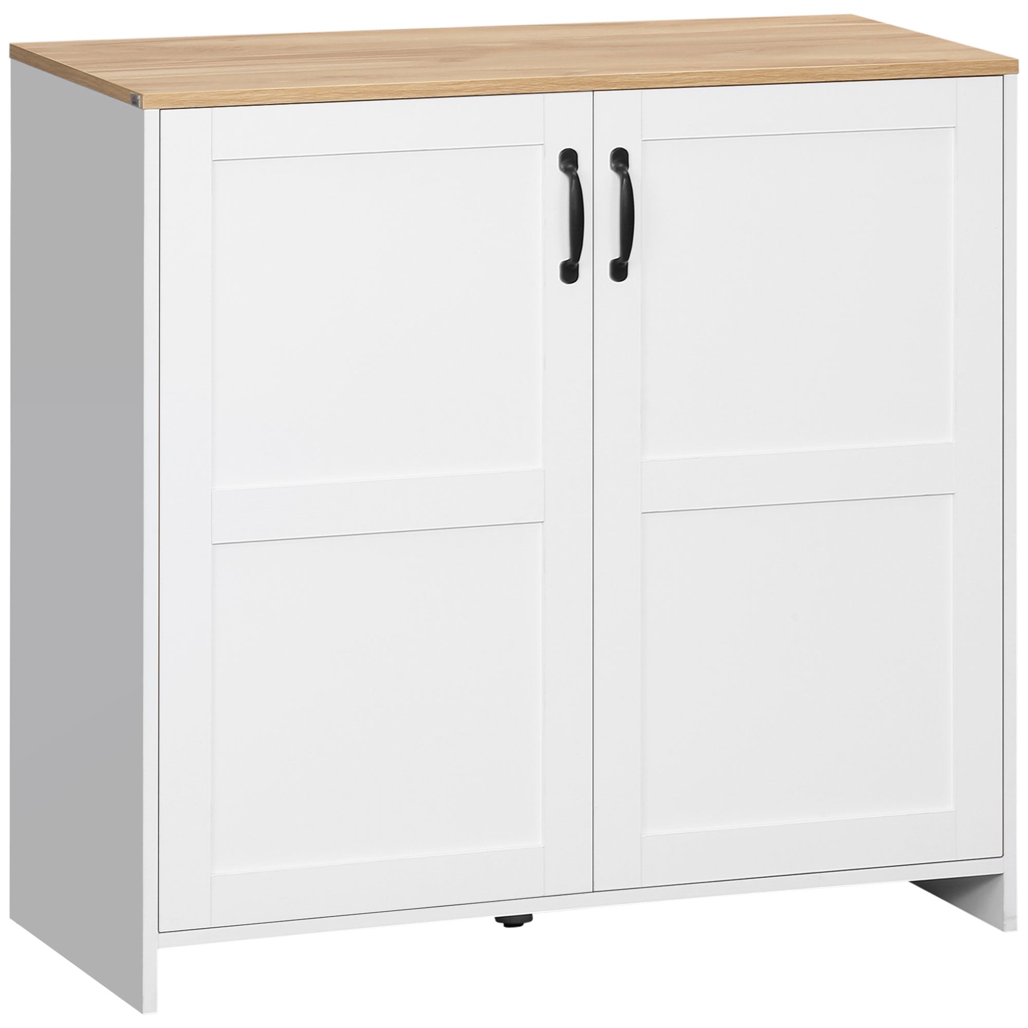 HOMCOM Storage Cabinet Kitchen Buffet Cupboard with 2 Doors and 2 Adjustable Shelves, White