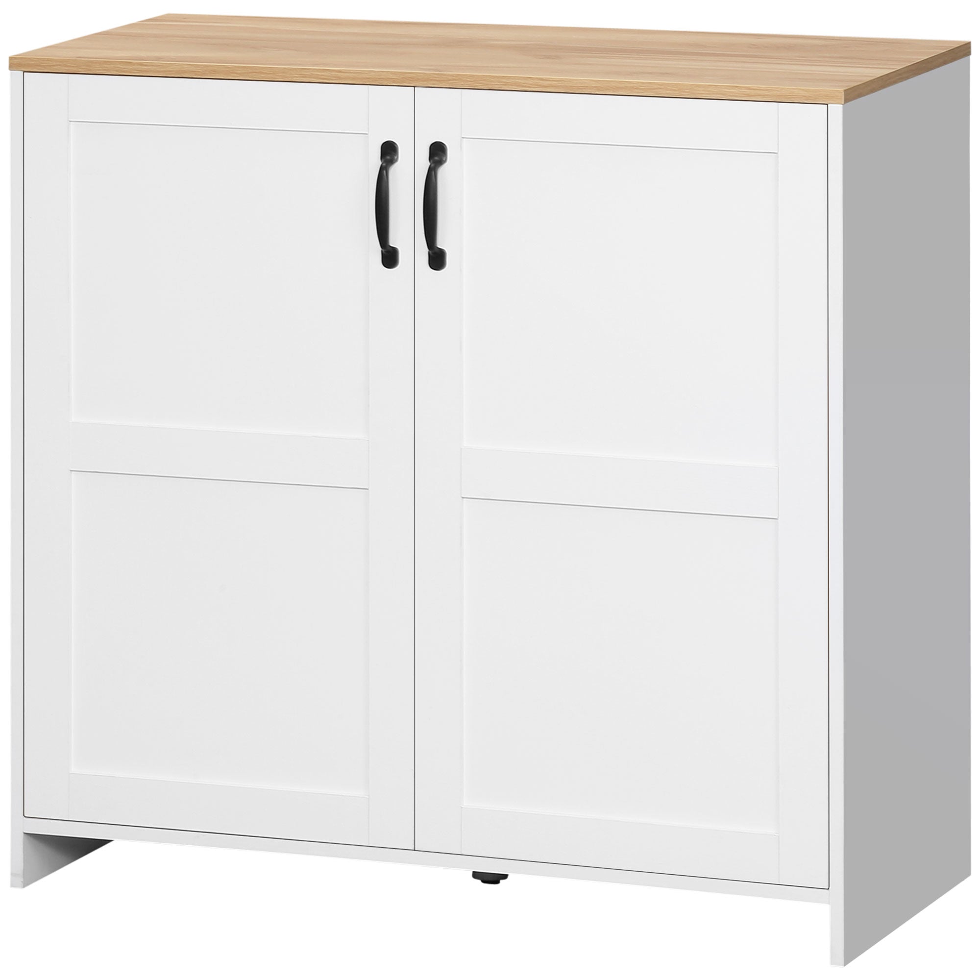 HOMCOM Storage Cabinet Kitchen Buffet Cupboard with 2 Doors and 2 Adjustable Shelves, White