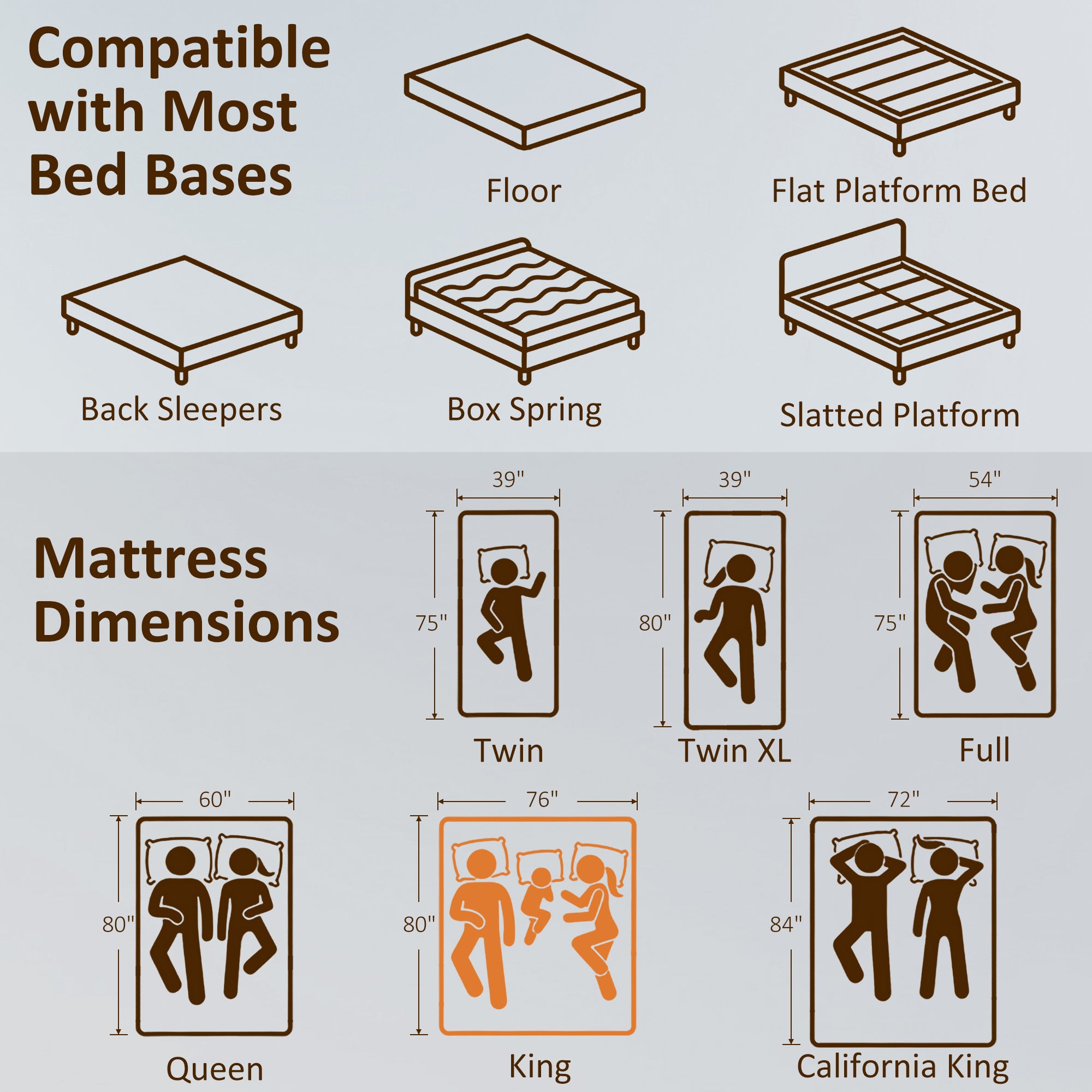 King Mattress, 14 Inch Gel Cooling Memory Foam Mattress for Cool Night Sleep, Graphene Bed in a Box for Pressure Relief, with Washable Cover, Made in USA, CertiPUR-US Certified, Medium Firm