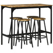 5 Piece Counter Height Bar Table and Chairs Set Bar Table with Stools Rustic Brown