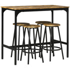 5 Piece Counter Height Bar Table and Chairs Set Bar Table with Stools Rustic Brown - HOMCOM