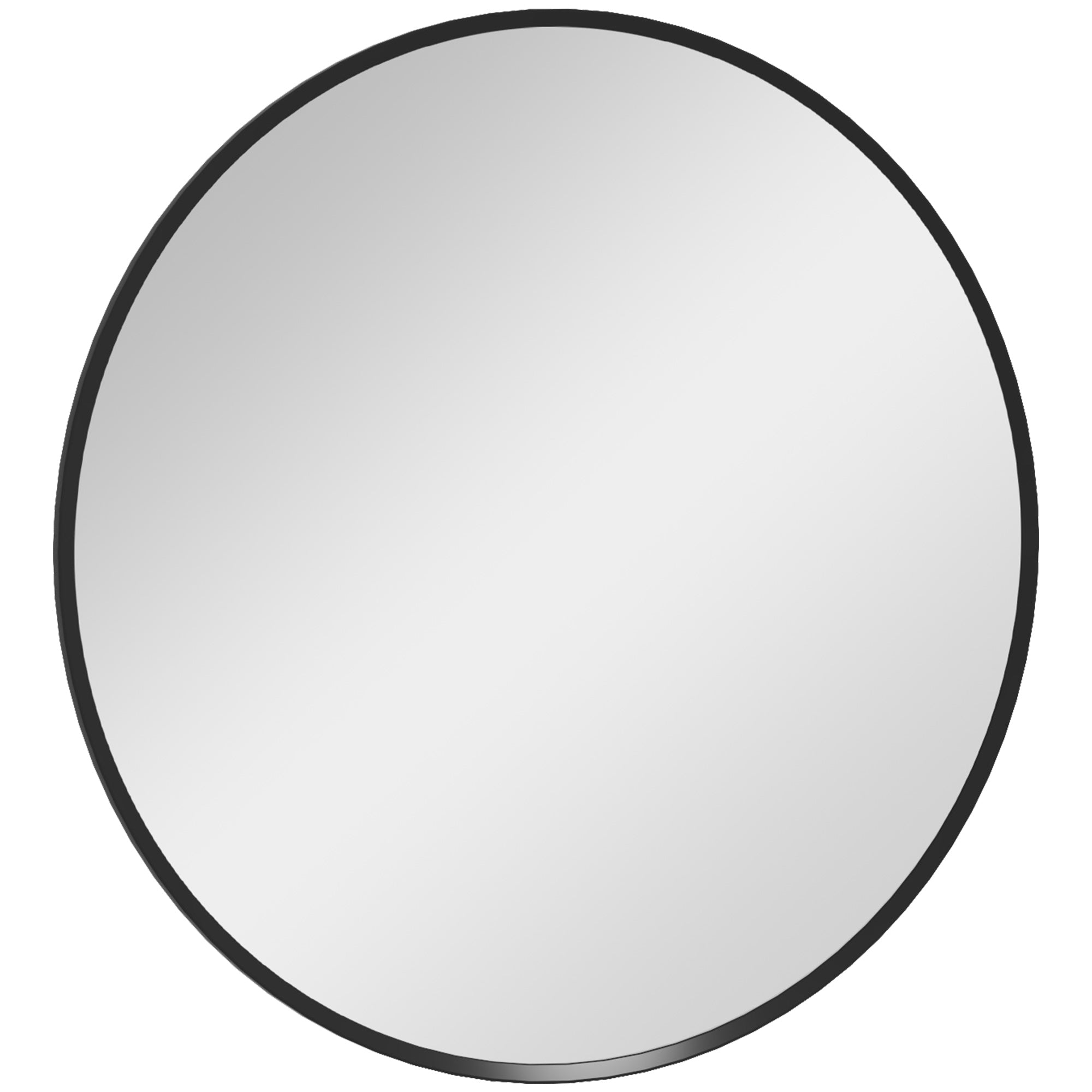 HOMCOM Circle Wall Mirror, 61 cm Round Bathroom Mirror for Living Room, Bedroom, Hallway, Black