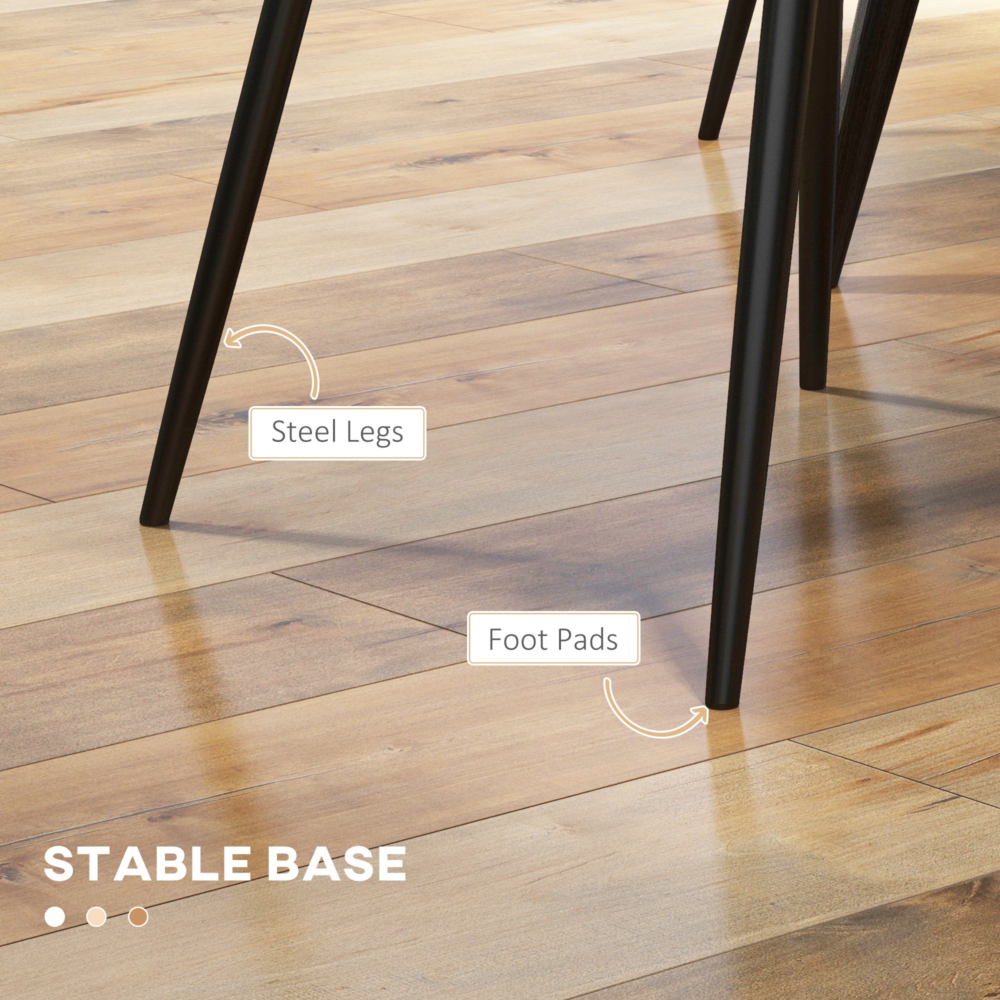 HOMCOM Dining Chairs Set of 4, Modern PU Leather Upholstered Kitchen Chairs with Diamond Tufted Backs and Steel Legs for Living Room, Dining Room, Bedroom, Brown