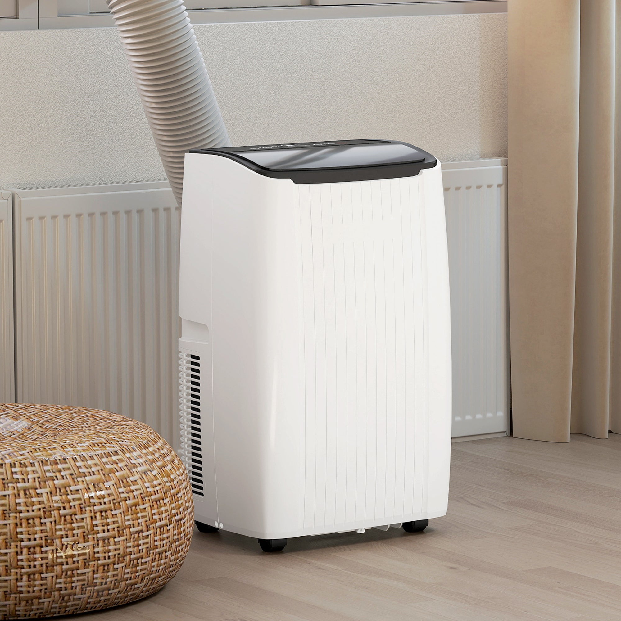 14000 BTU Portable Air Conditioner, 5-in-1 AC Unit with Cool, Heat, Dehumidifier, Fan, Sleep, WiFi Voice Control, 24H Timer, Child Lock, for Room up to 700 Sq. ft, White