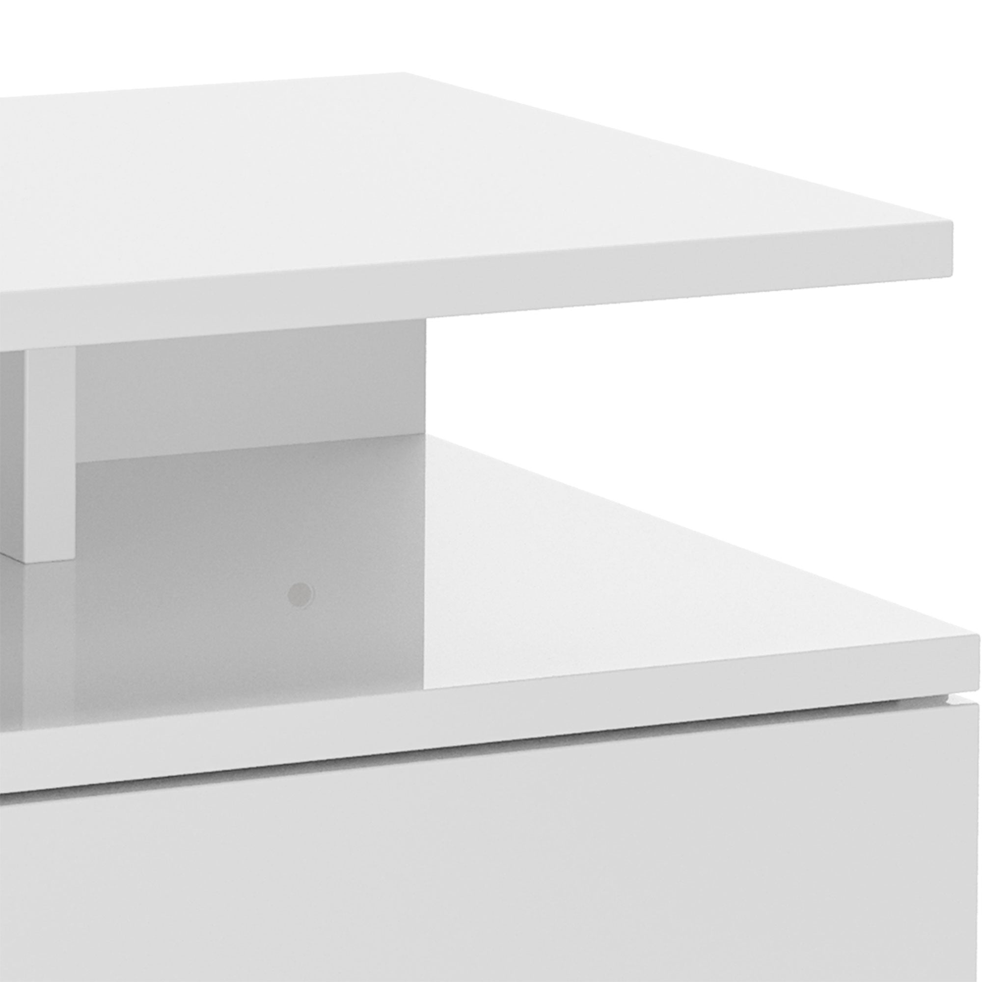 HOMCOM Floating Bedside Table Set of 2, Wall Mount Nightstands with Storage Drawer and Open Shelf for Bedroom, High Gloss White