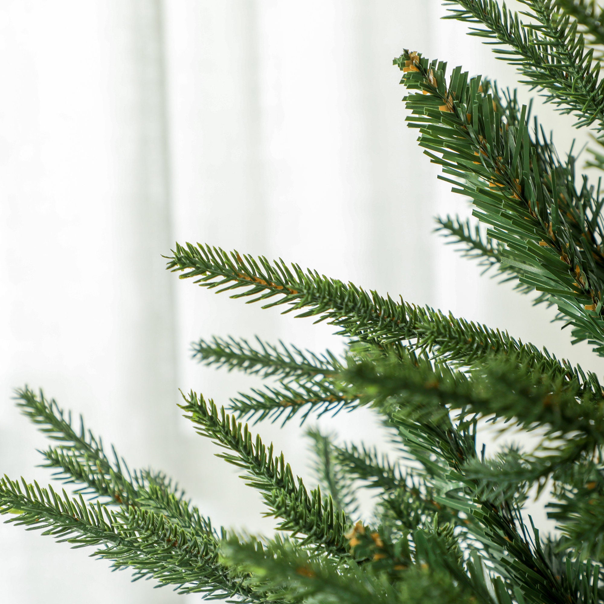 6ft Artificial Christmas Tree with 2380 Tips, Metal Base, Realistic Hinged Xmas Tree, Easy to Assemble, Green