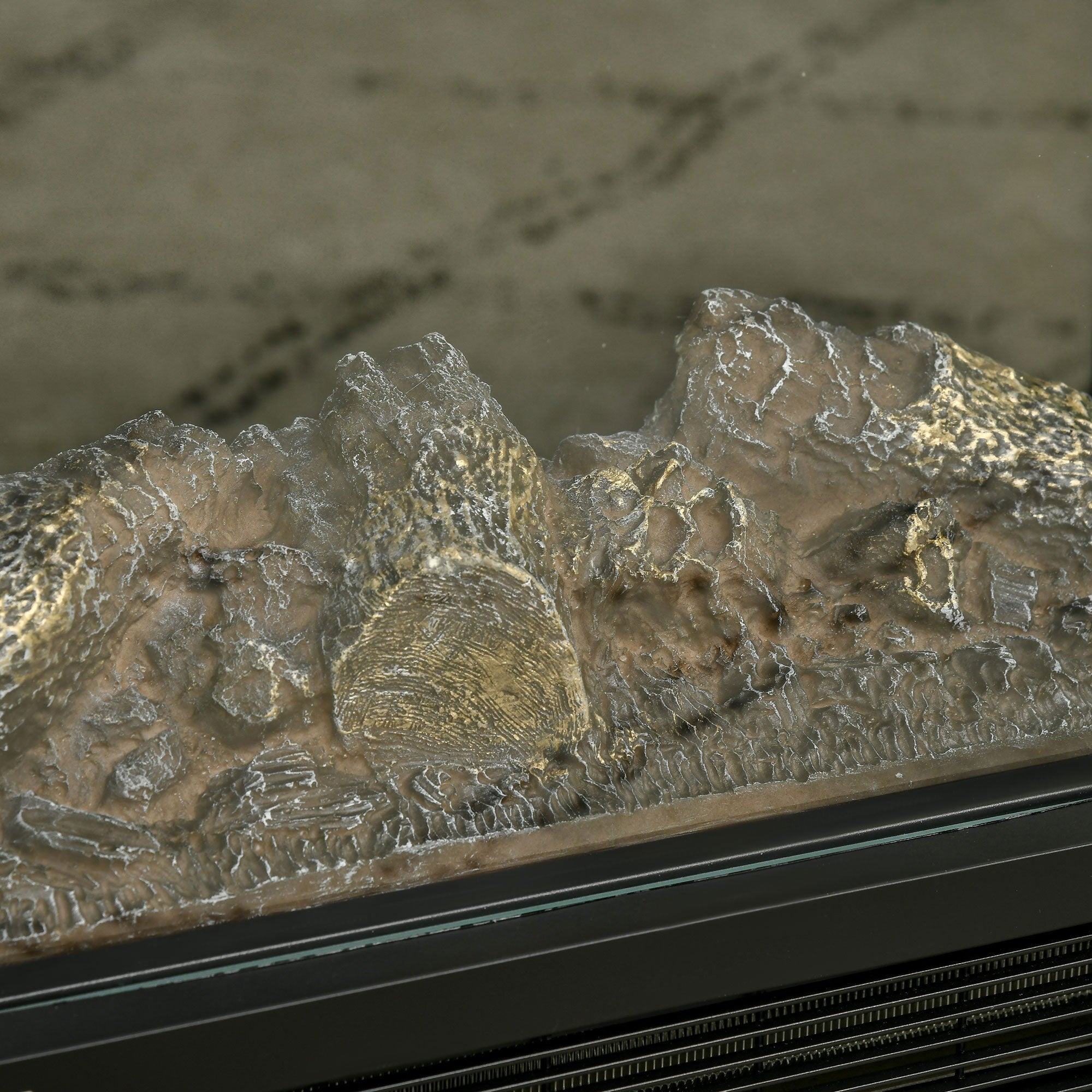 180° Charming Electric Fireplace Heater, Quiet Freestanding Stove with LED Flame Effect, Level-less Temperature Control, Overheating Protection, 1000W/2000W, Black