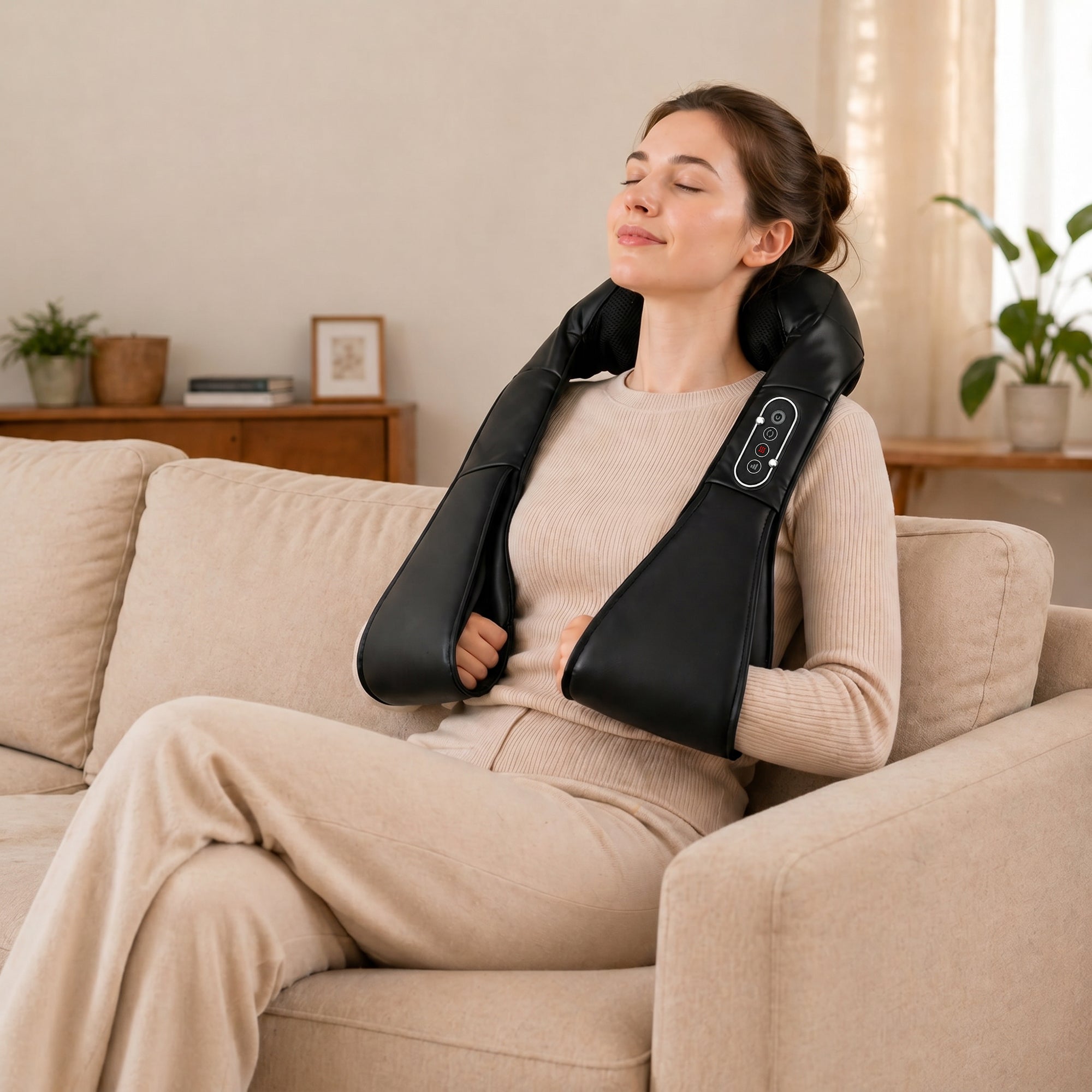 Cordless Neck Massager with Heat, Deep Tissue 4D Shiatsu Neck and Shoulder Massager for Back, Waist and Leg, for Car Home Office, Gifts for Men and Women