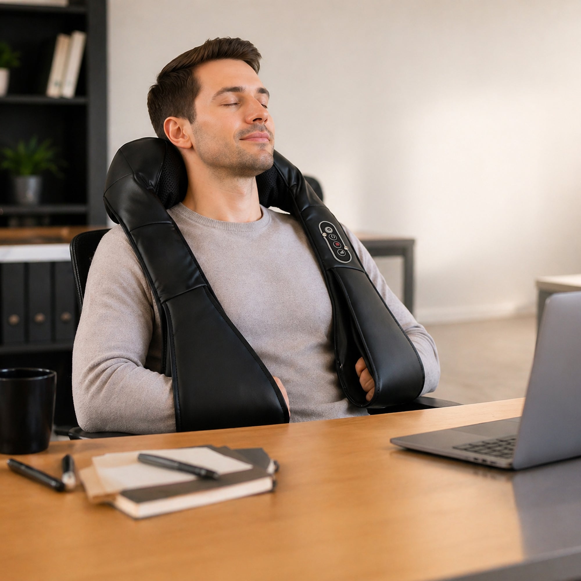 Cordless Neck Massager with Heat, Deep Tissue 4D Shiatsu Neck and Shoulder Massager for Back, Waist and Leg, for Car Home Office, Gifts for Men and Women