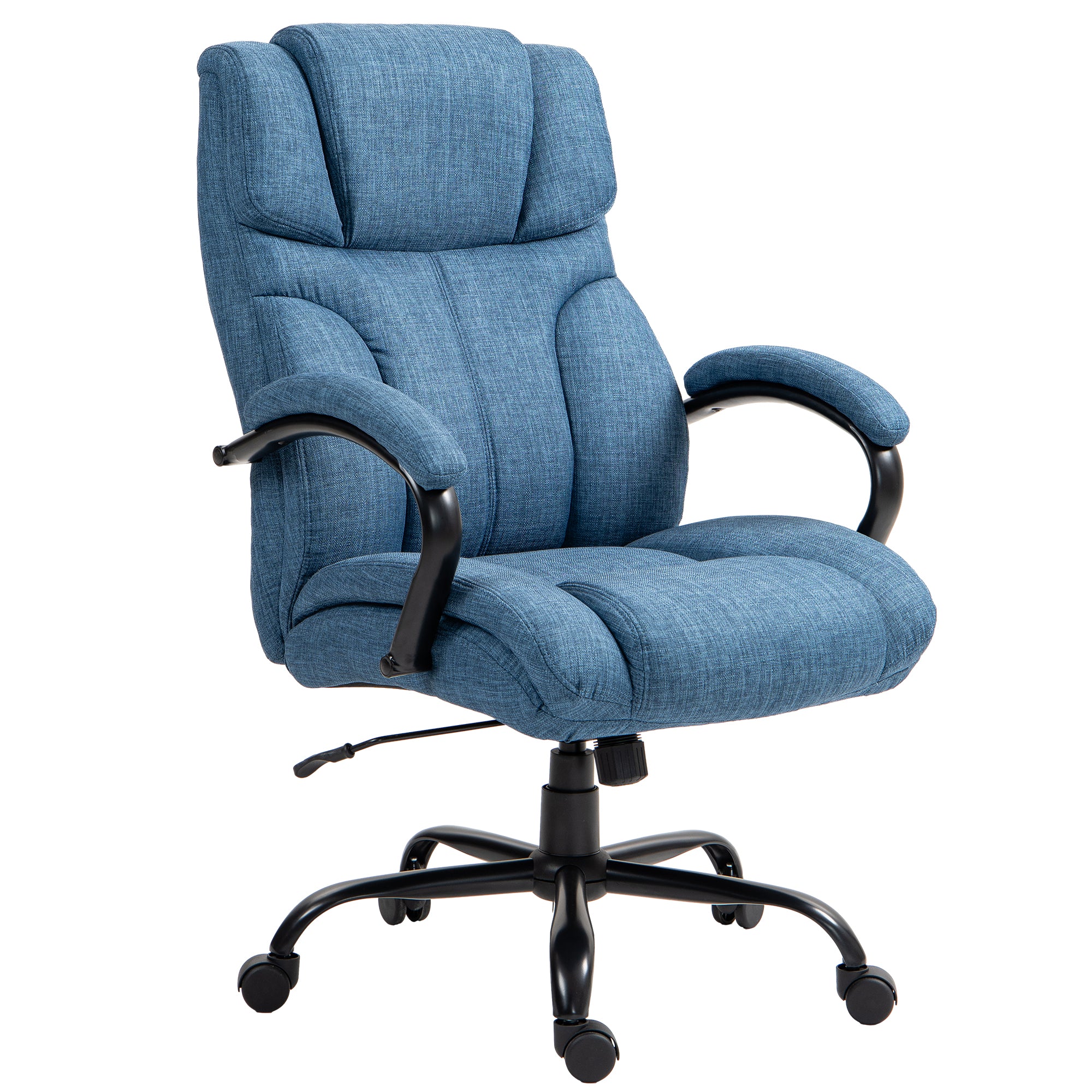 500lbs Big and Tall Office Chair, Executive Computer Chair with Adjustable Height, Swivel Wheels, Blue