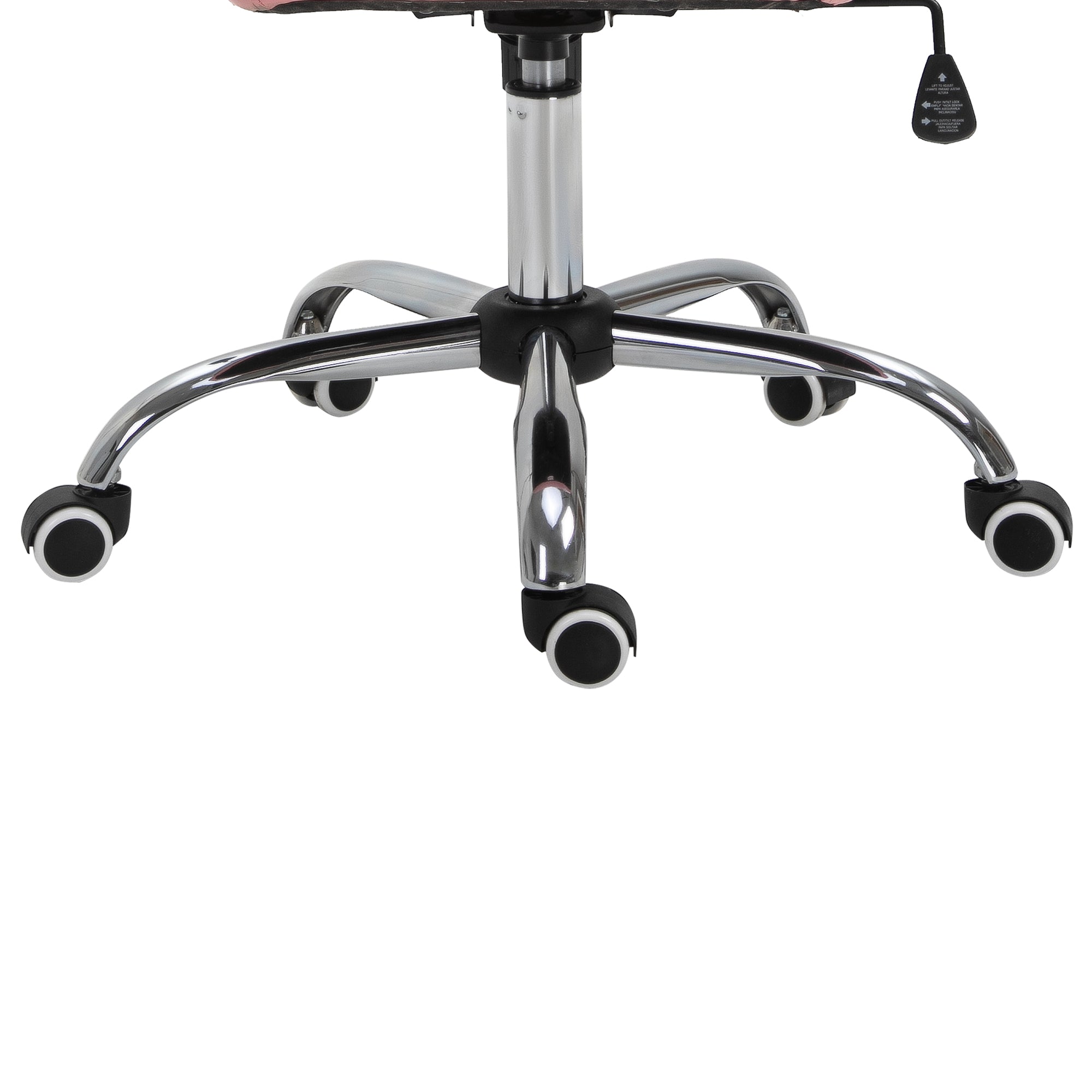 Vinsetto Office Chair, Swivel Desk Chair, PU Vanity Chair with Adjustable Height and Rolling Wheels for Home Work Study, Pink