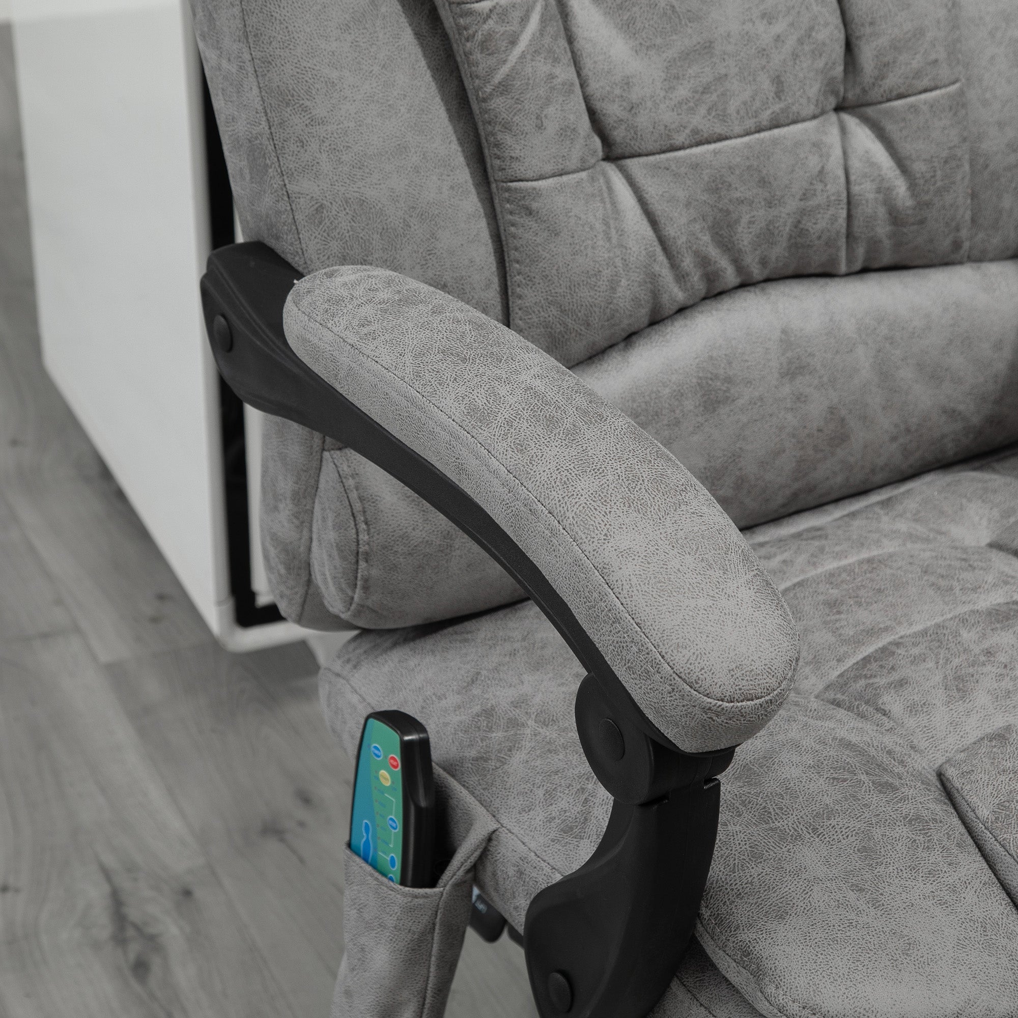 Vinsetto Heated 6 Points Vibration Massage Executive Office Chair Adjustable Swivel Ergonomic High Back Desk Chair Recliner with Footrest Grey