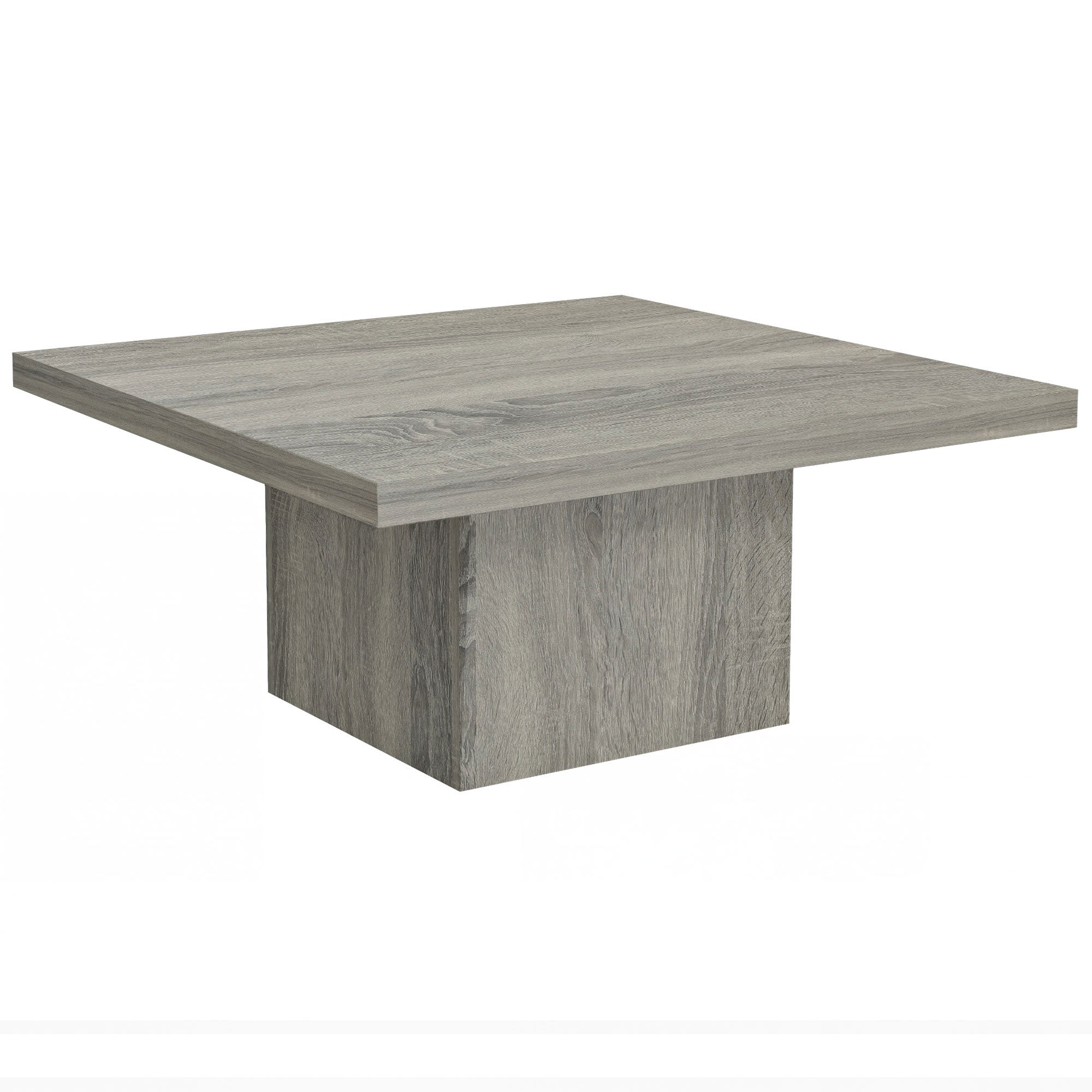 Square Coffee Table, Center Table with 1.6" Thick Tabletop for Living Room, Easy Assembly, 31.5"x31.5", Gray Wood Grain