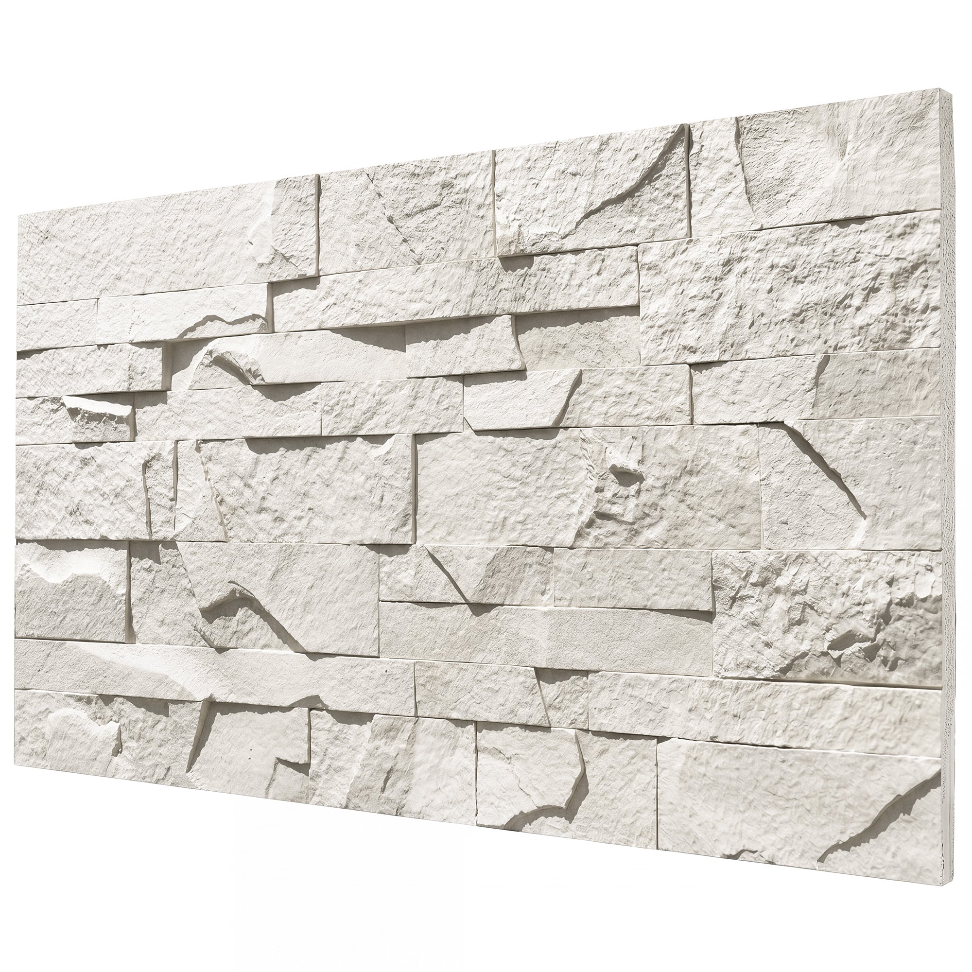 8-Pack 3D Faux Stone Wall Panels, Lightweight Polyurethane Panels for Interior and Exterior Accent Walls, Water-Resistant, 4' x 2', Cover 61.8 Sq.Ft., 0.8" Thick, Light Gray