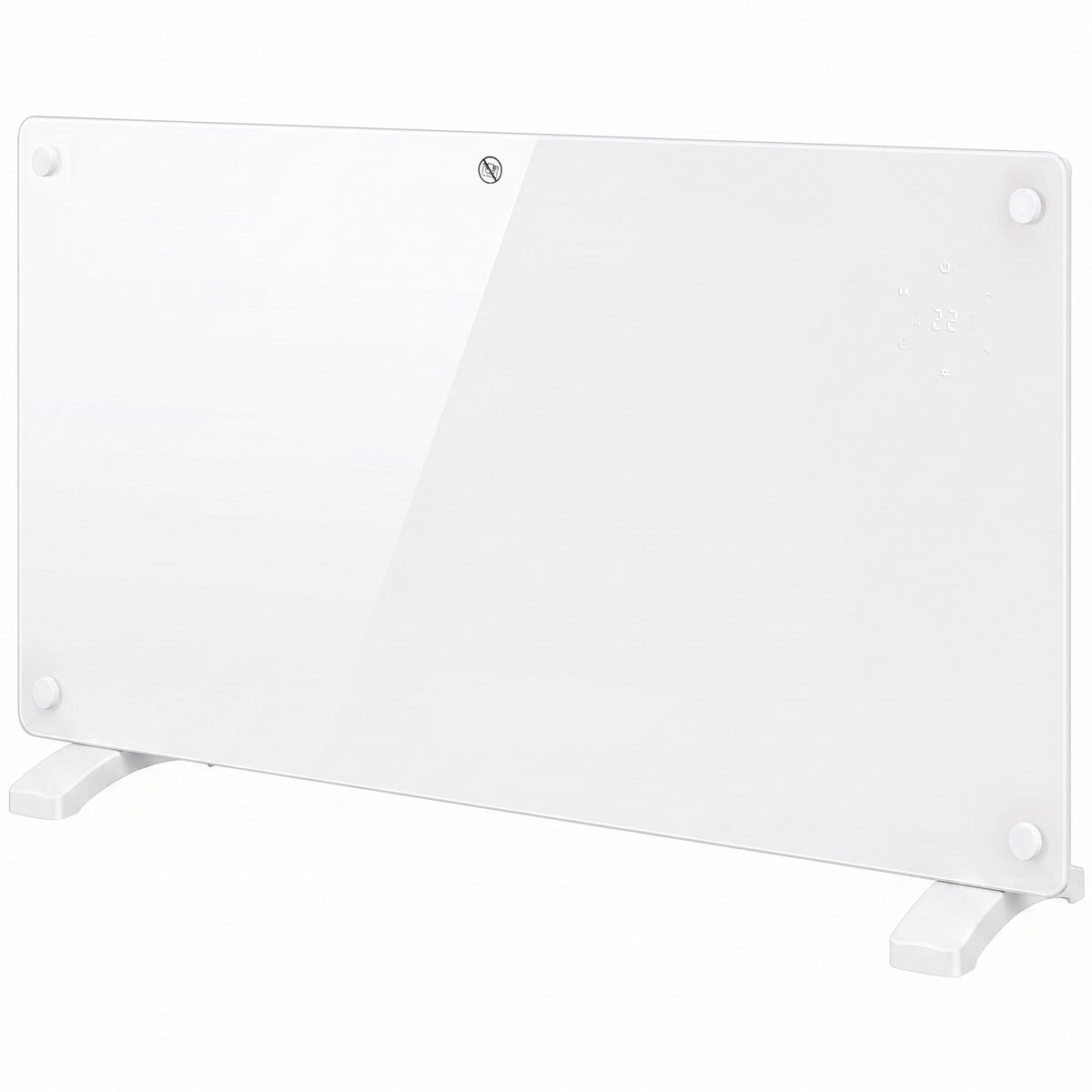 1500W Smart Glass Panel Heater Wall Mounted & Freestanding, Wifi Enabled, Works With Alexa & Google Home, Electric Heater with Weekly Timer, Open Window & Anti-Frost Mode, Thermostat, White
