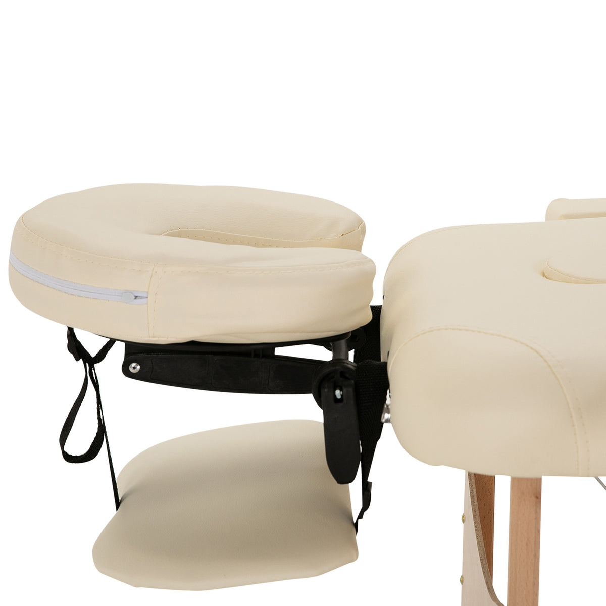 83 Inch Portable Folding Massage Table, Height Adjustable Professional Salon Spa Facial Couch Bed with Carrying Case, Headrest, Armrests, Beige