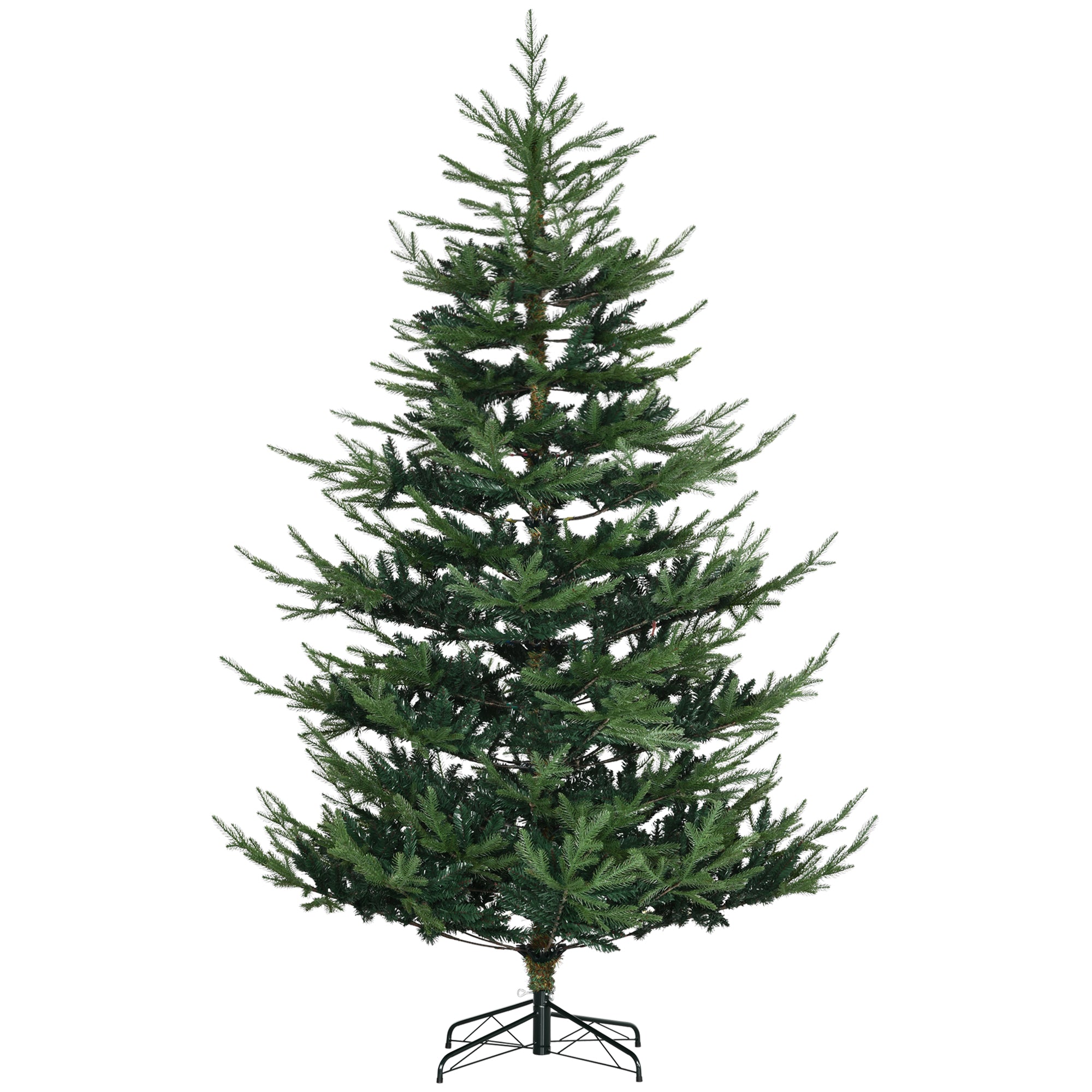 7.5 Foot Artificial Christmas Tree Pine Hinged Xmas Tree with 1218 Realistic Branches Green