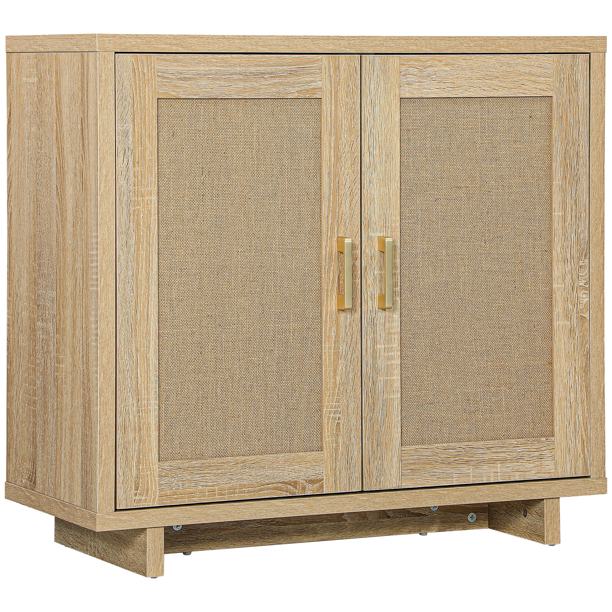 HOMCOM Kitchen Storage Cabinet, Accent Cabinet with Linen Doors and Adjustable Shelves