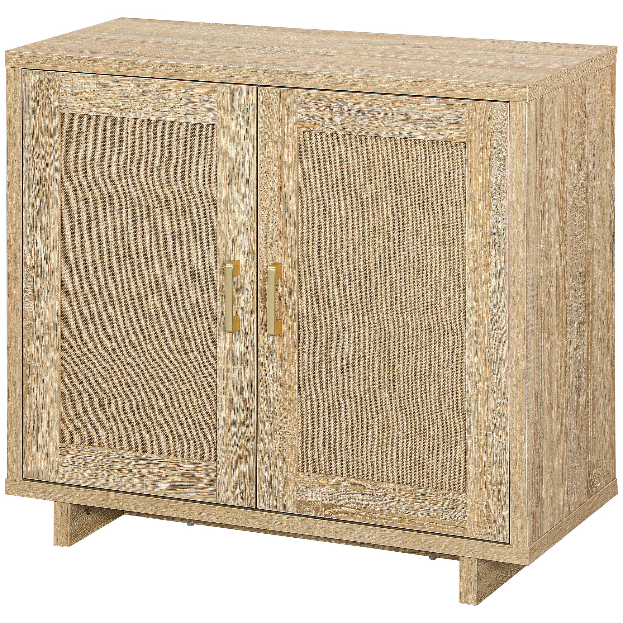 HOMCOM Kitchen Storage Cabinet, Accent Cabinet with Linen Doors and Adjustable Shelves