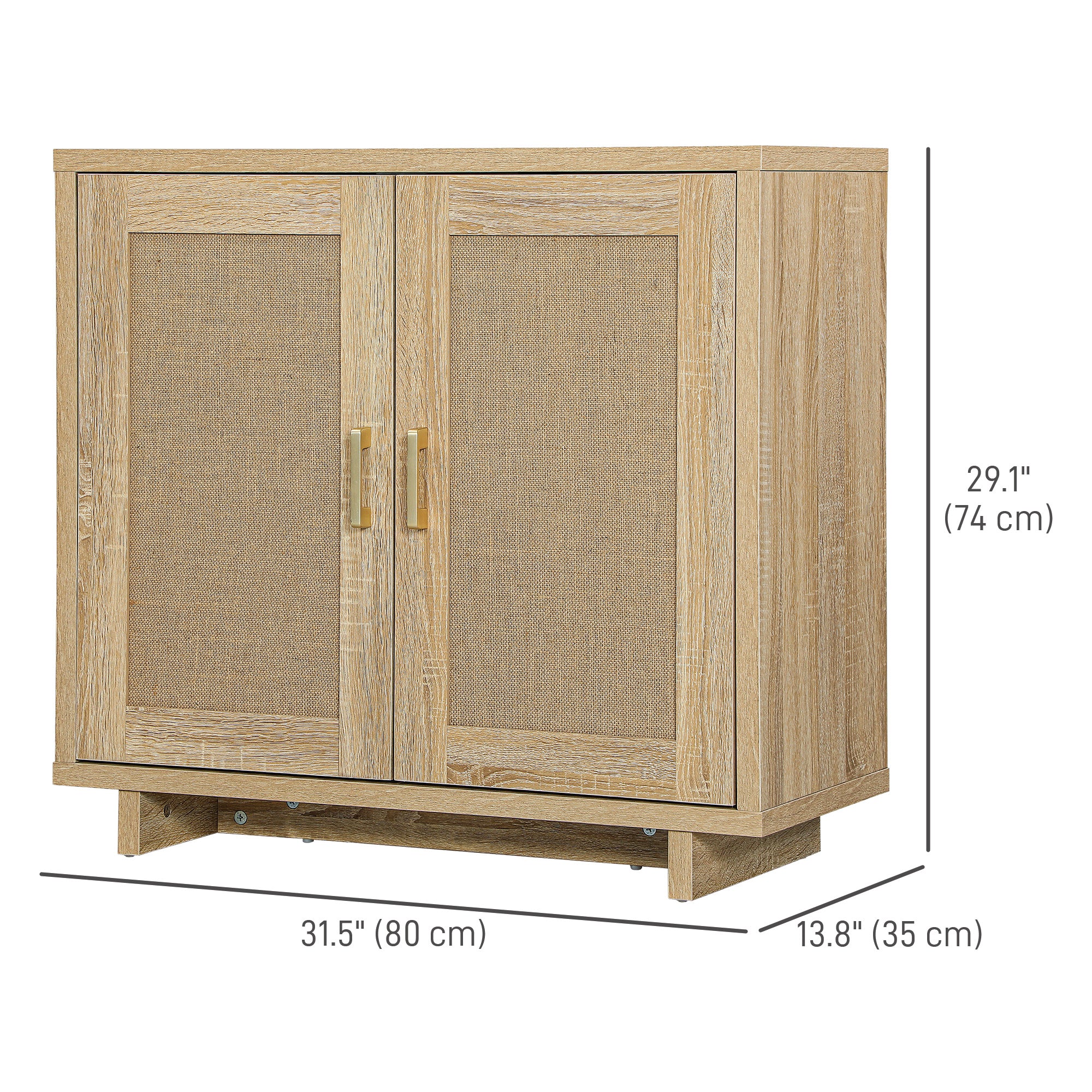 HOMCOM Kitchen Storage Cabinet, Accent Cabinet with Linen Doors and Adjustable Shelves