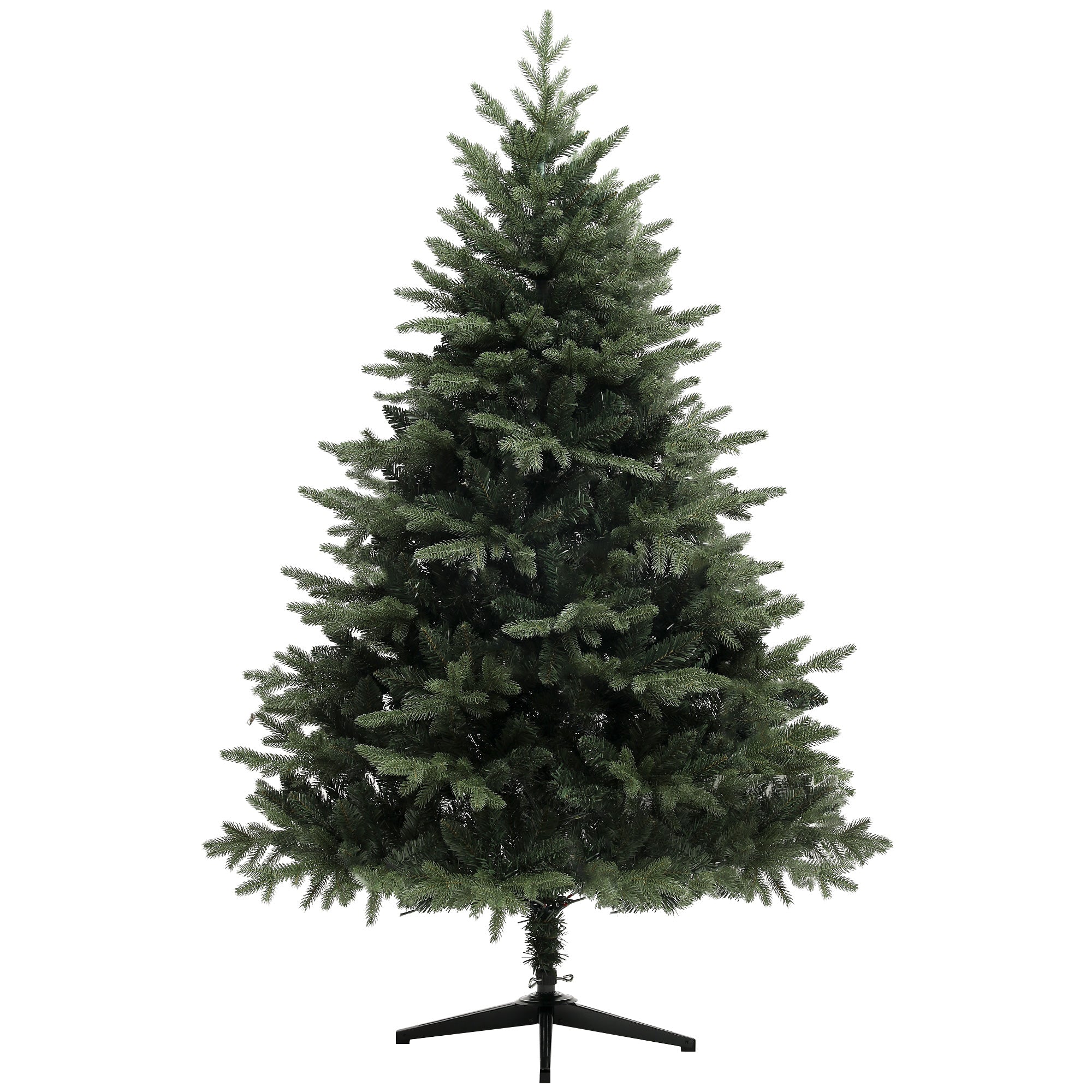 6ft Artificial Spurce Christmas Tree with 1696 Branch Tips and Foldable Steel Base, Realistic Hinged Xmas Tree for Home Office, Green