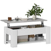 HOMCOM Lift Top Coffee Table with Hidden Storage Compartment and Open Shelf, Center Table for Living Room, White
