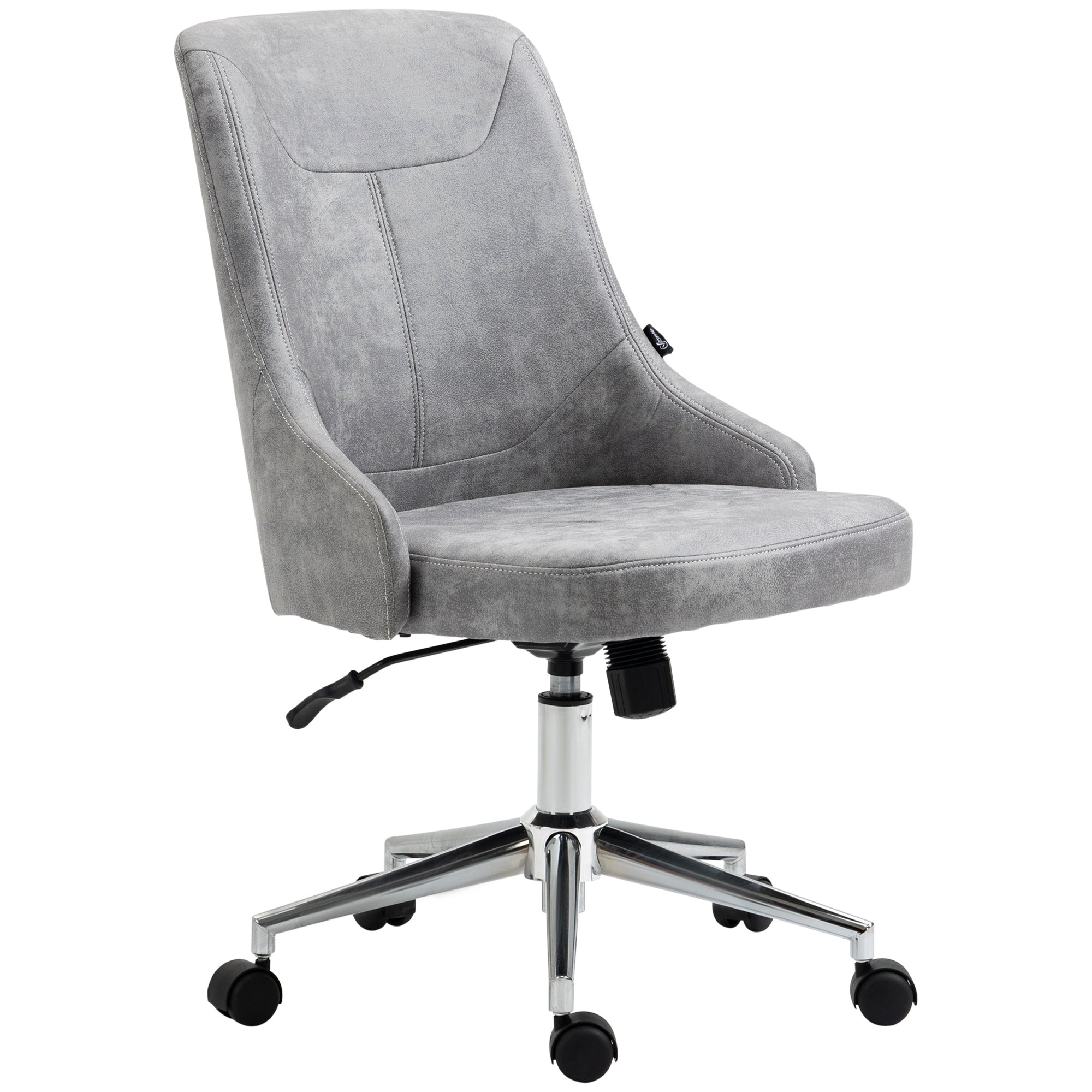 Vinsetto Mid-Back Home Office Chair, Height Adjustable Task Chair with 360 Degree Swivel and Tilt Function, Light Grey