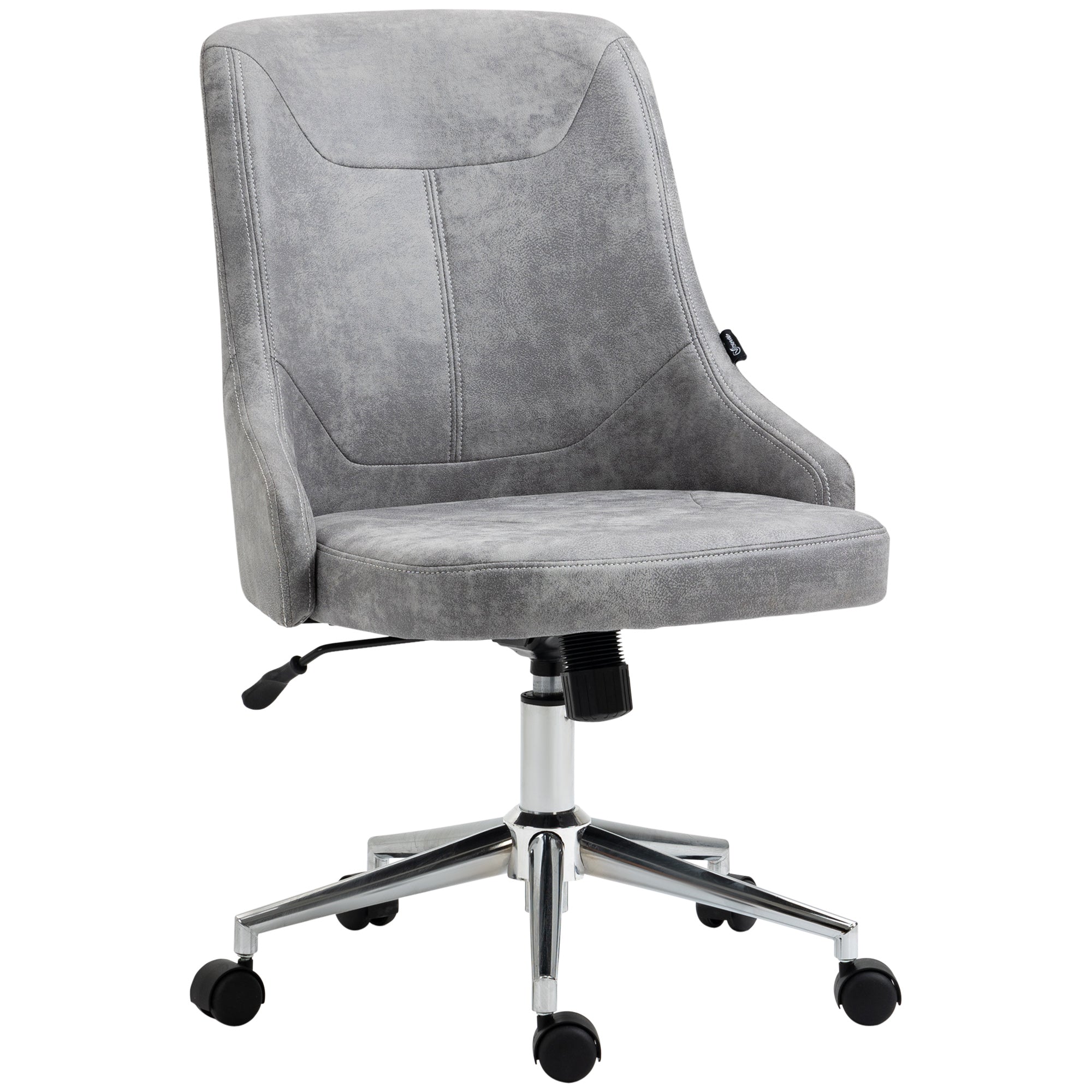 Vinsetto Mid-Back Home Office Chair, Height Adjustable Task Chair with 360 Degree Swivel and Tilt Function, Light Grey