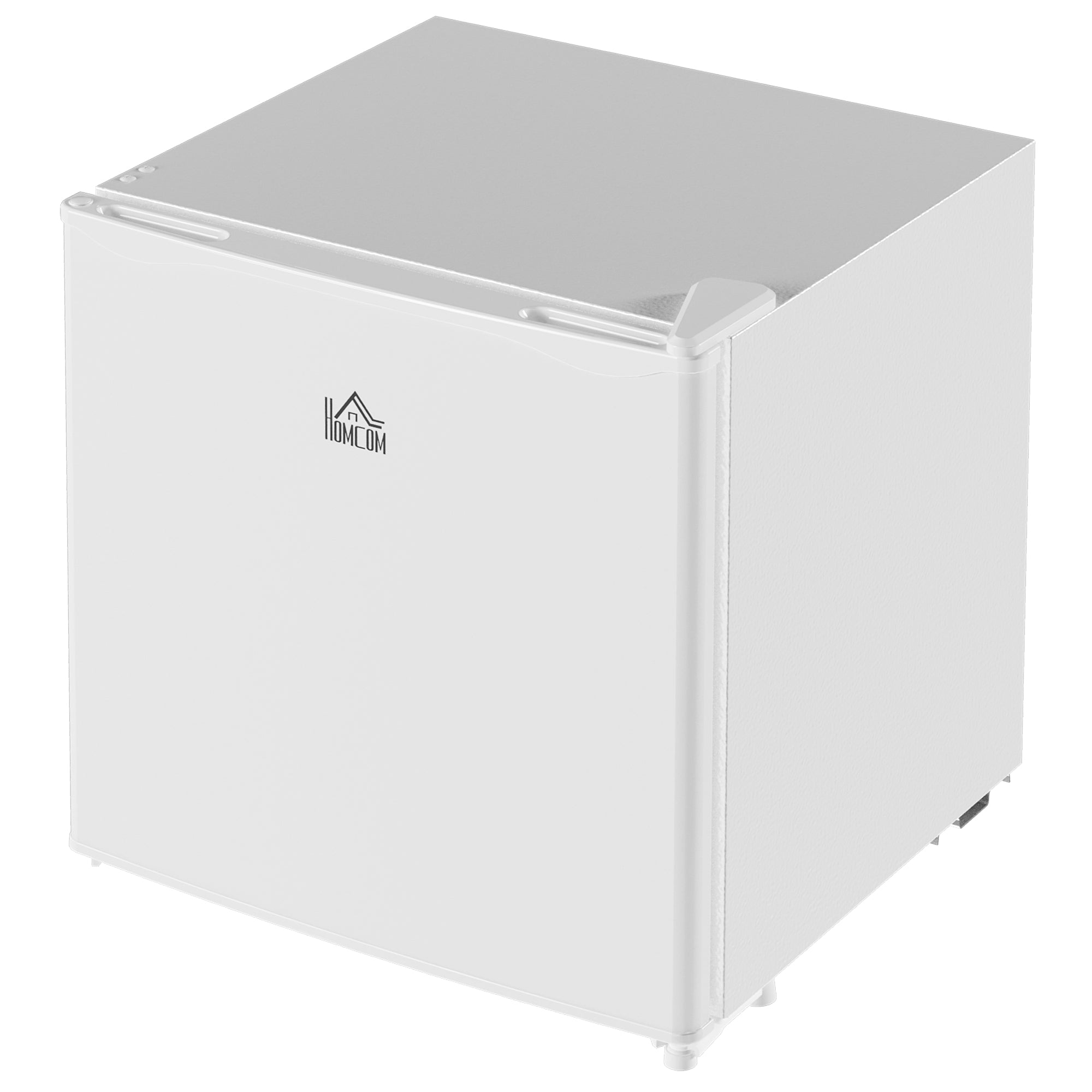HOMCOM 46 Litre Table Top Mini Fridge, Small Fridge with Ice Box, Reversible Door, Adjustable Temperature and Legs, Mini Fridge for Bedrooms, Home Office, Cream