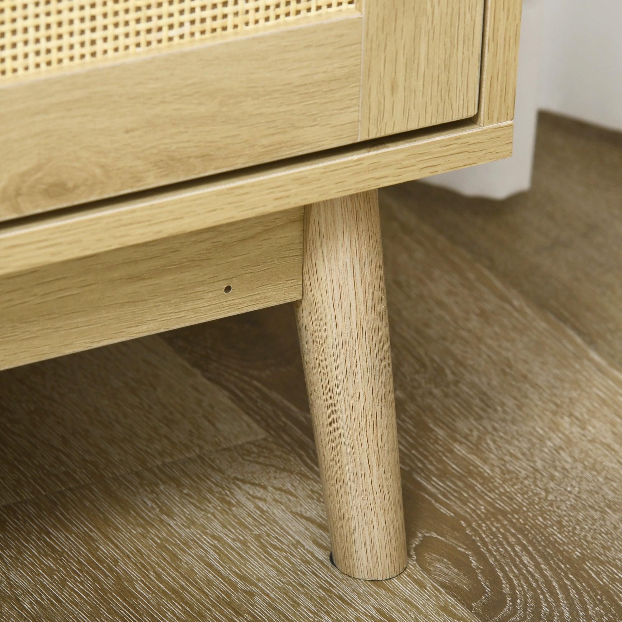 Boho Sideboard Buffet Cabinet with Rattan Doors Natural