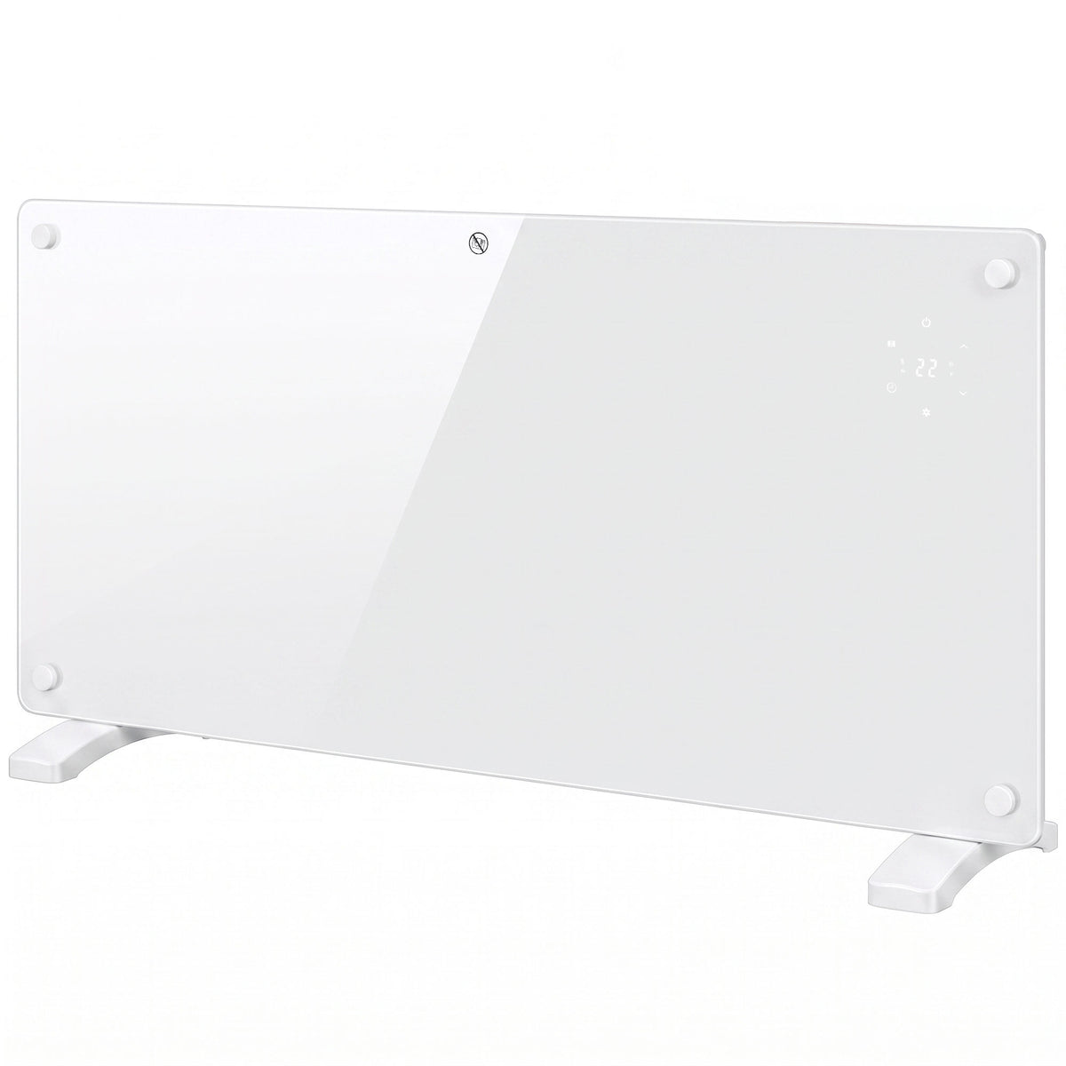 2000W Smart Glass Panel Heater Wall Mounted & Freestanding, Wifi Enabled, Works With Alexa & Google Home, Electric Heater with Weekly Timer, Open Window & Anti-Frost Mode, Thermostat, White