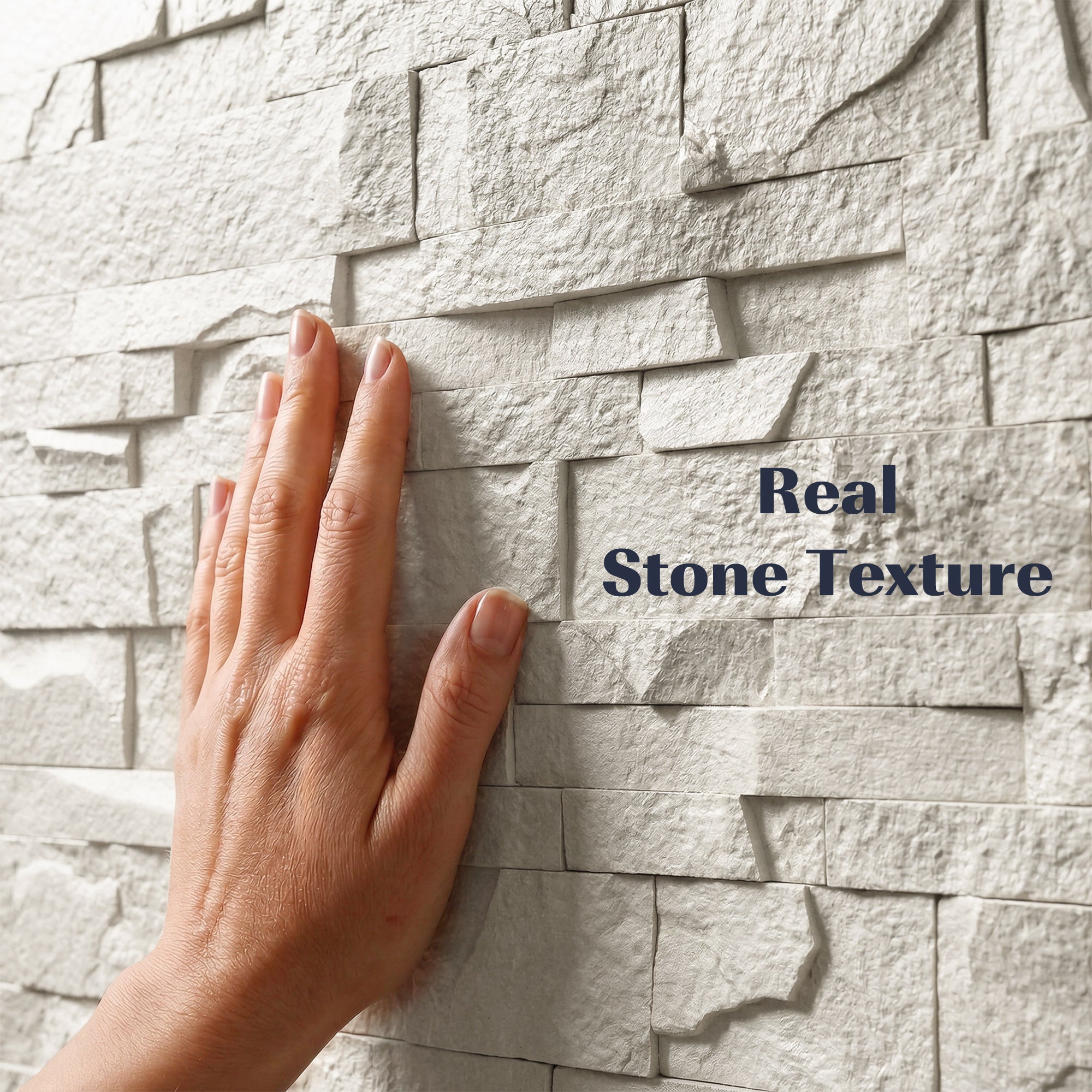 8-Pack 3D Faux Stone Wall Panels, Lightweight Polyurethane Panels for Interior and Exterior Accent Walls, Water-Resistant, 4' x 2', Cover 61.8 Sq.Ft., 0.8" Thick, Light Gray
