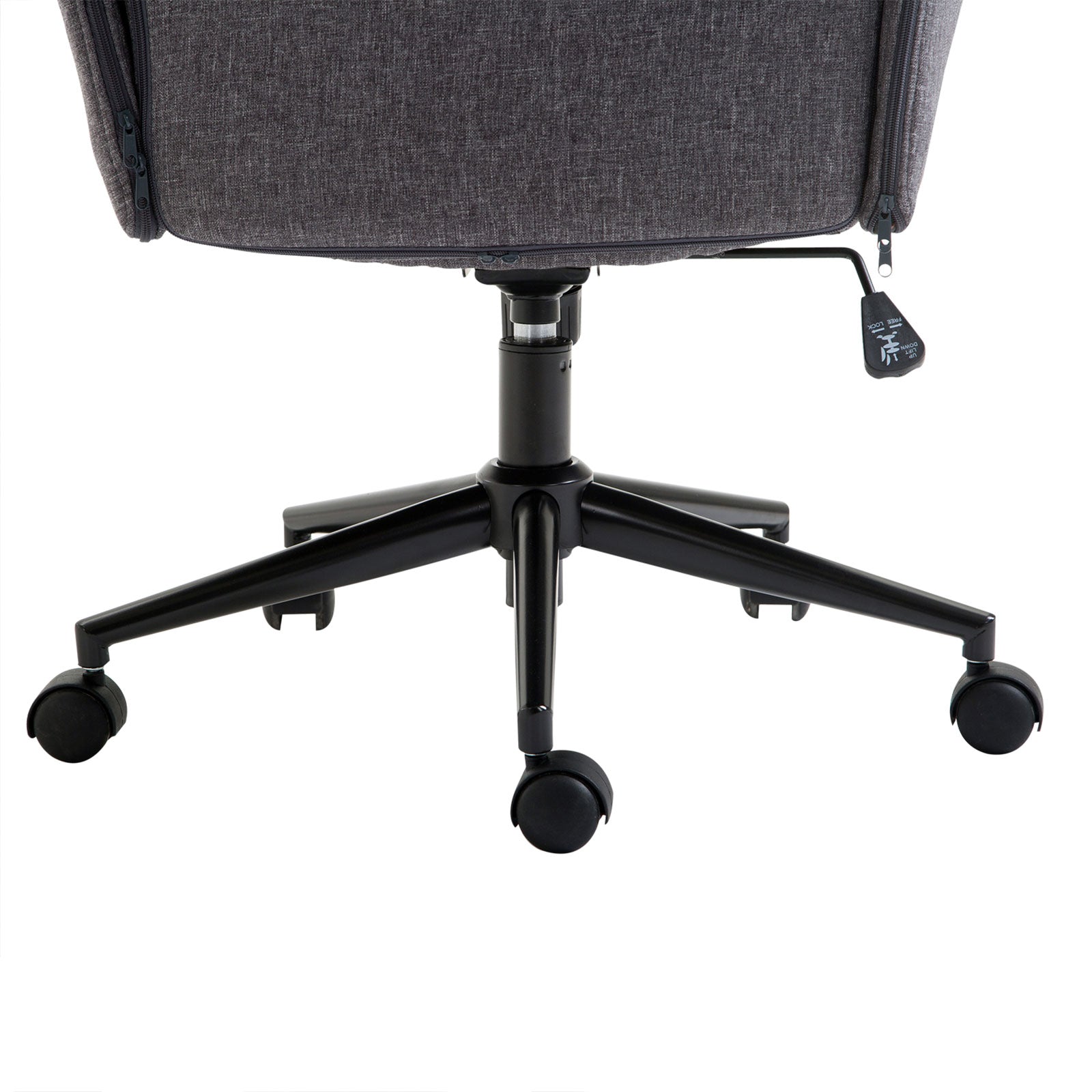 Linen Home Office Chair Tufted Height Adjustable Desk Chair with Swivel Wheels Dark Gray