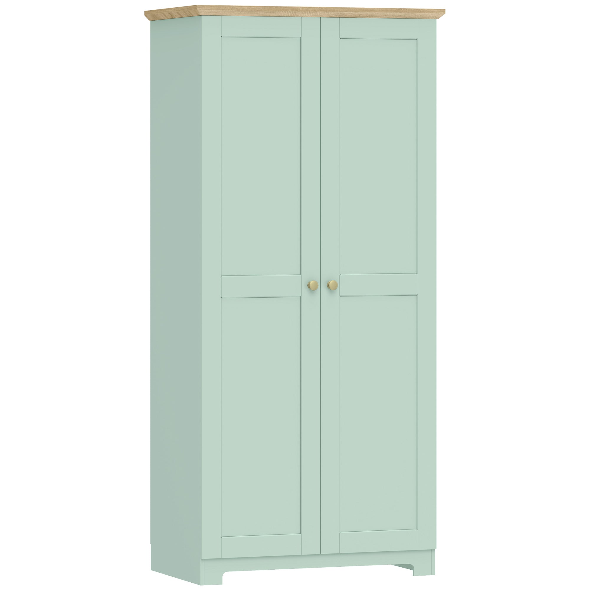 172cm Kitchen Cupboard, Freestanding Storage Cabinet with Doors and Shelves, Modern 2-Door Kitchen Pantry Cupboard for Dining Room, Light Green