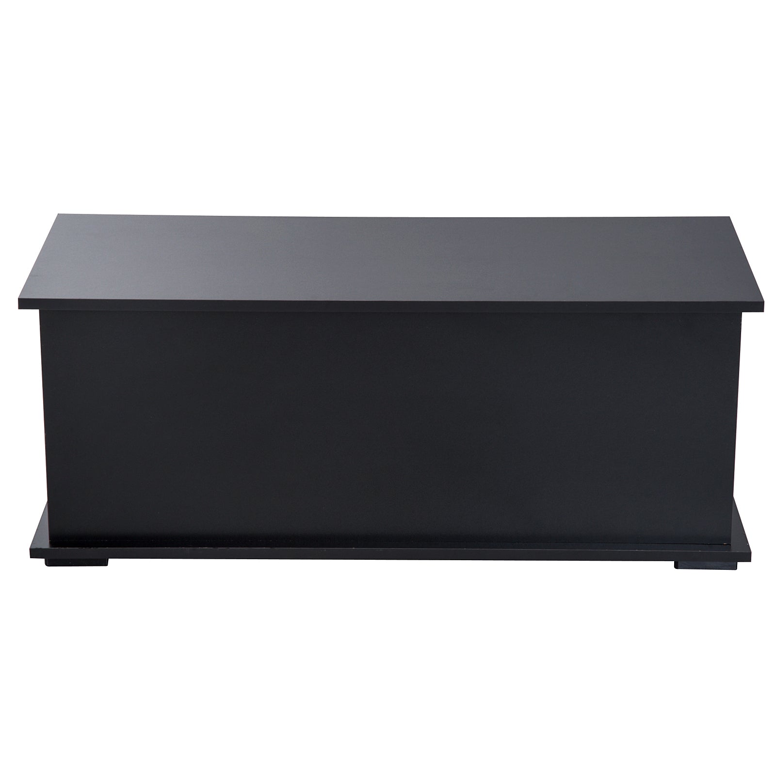 HOMCOM 113L Storage Chest, Storage Box with Flip-Top Lid and 2 Safety Hinges, Storage Trunk for Living Room, Entryway, 100 x 40 x 40 cm, Black