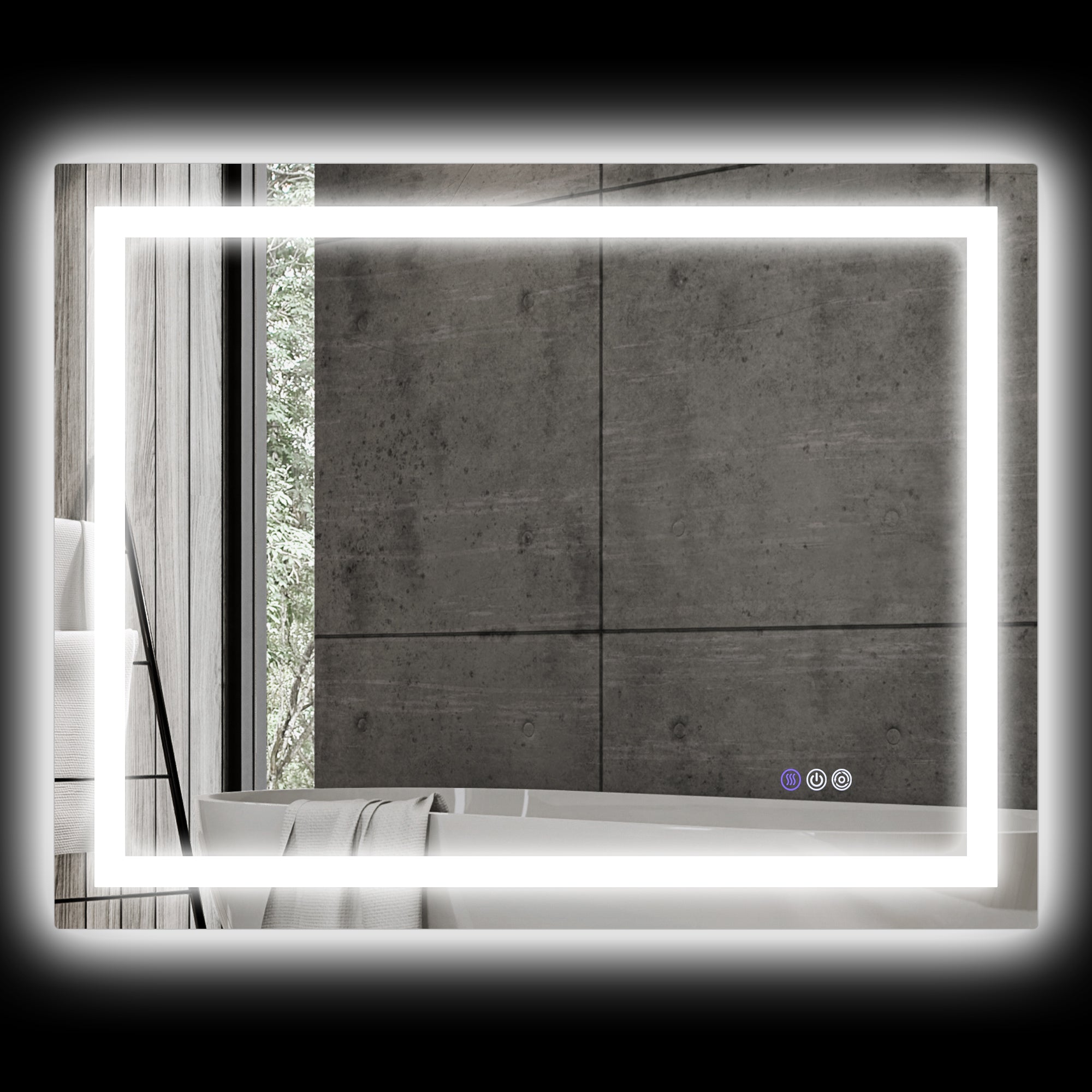 Dimmable Bathroom Mirror with Lights, 39" x 32" Backlit/Front Lit LED Mirror, Anti-Fog, Memory, Infinite Color Temp