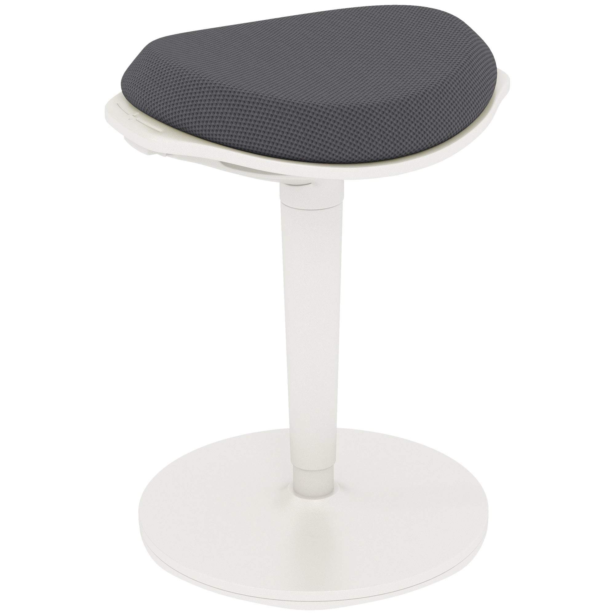 HOMCOM Standing Desk Chair, Backless Wobble Chair, 22.2-28.1 Inches, Ergonomic Adjustable Active Learning Stool for Office Desks, with Rocking Motion, Padded, Grey