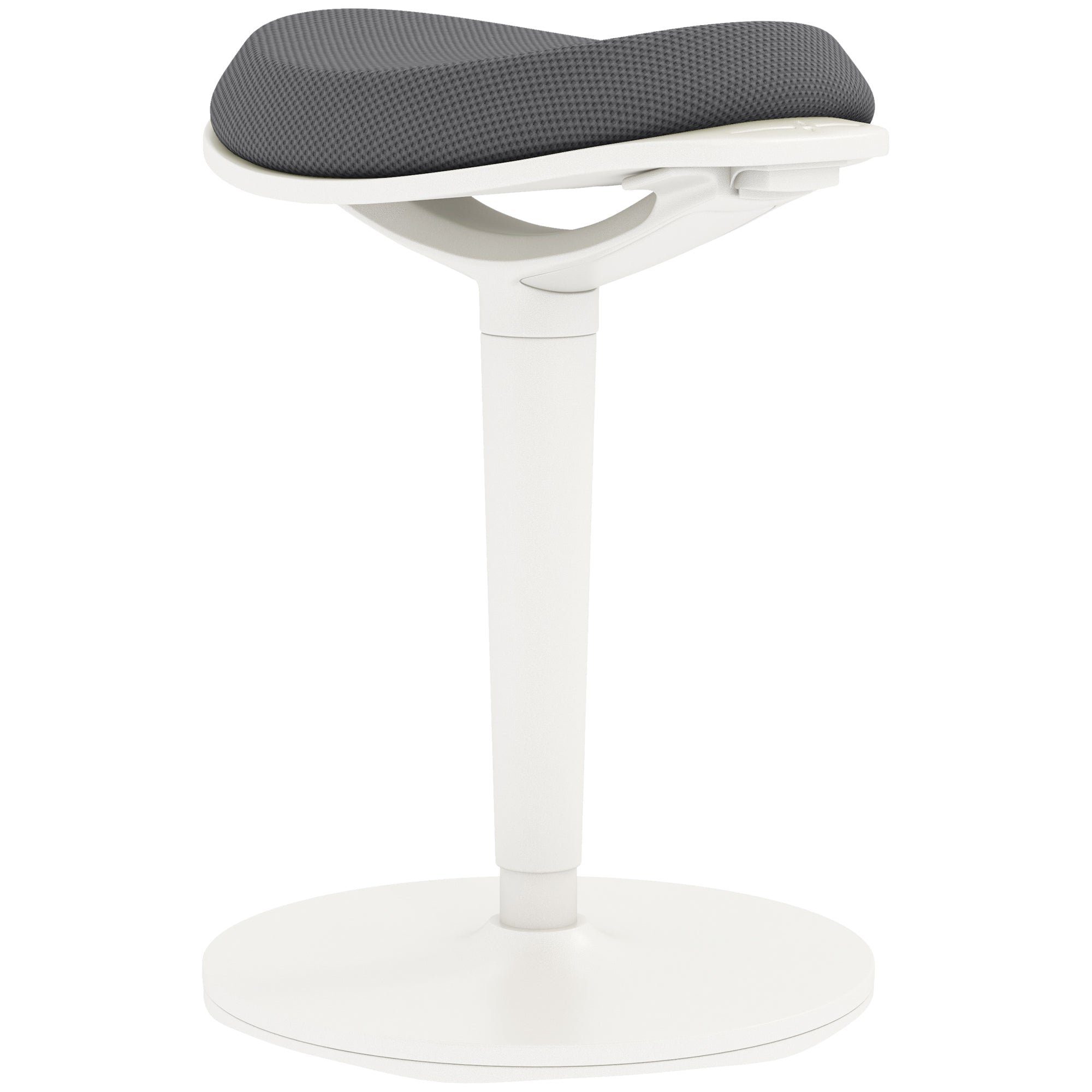 HOMCOM Standing Desk Chair, Backless Wobble Chair, 22.2-28.1 Inches, Ergonomic Adjustable Active Learning Stool for Office Desks, with Rocking Motion, Padded, Grey