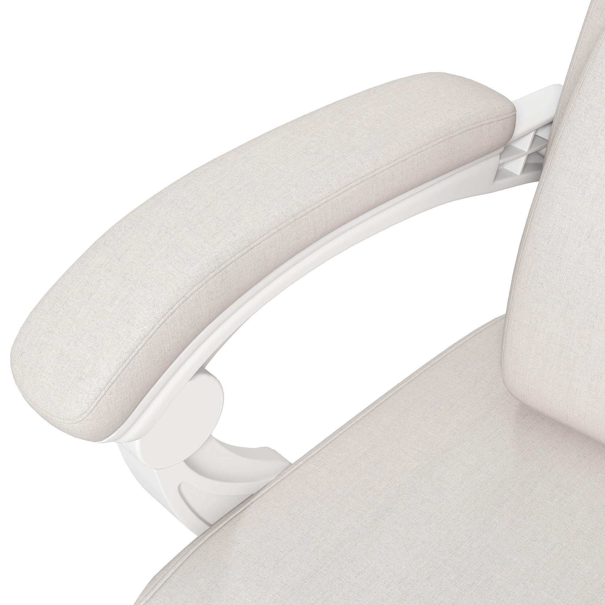 Vinsetto Office Chair, Ergonomic Desk Chair, High Back Fabric Work Chair with 160° Reclining Backrest, Retractable Footrest, Neck and Lumbar Pillow for Home and Study, White
