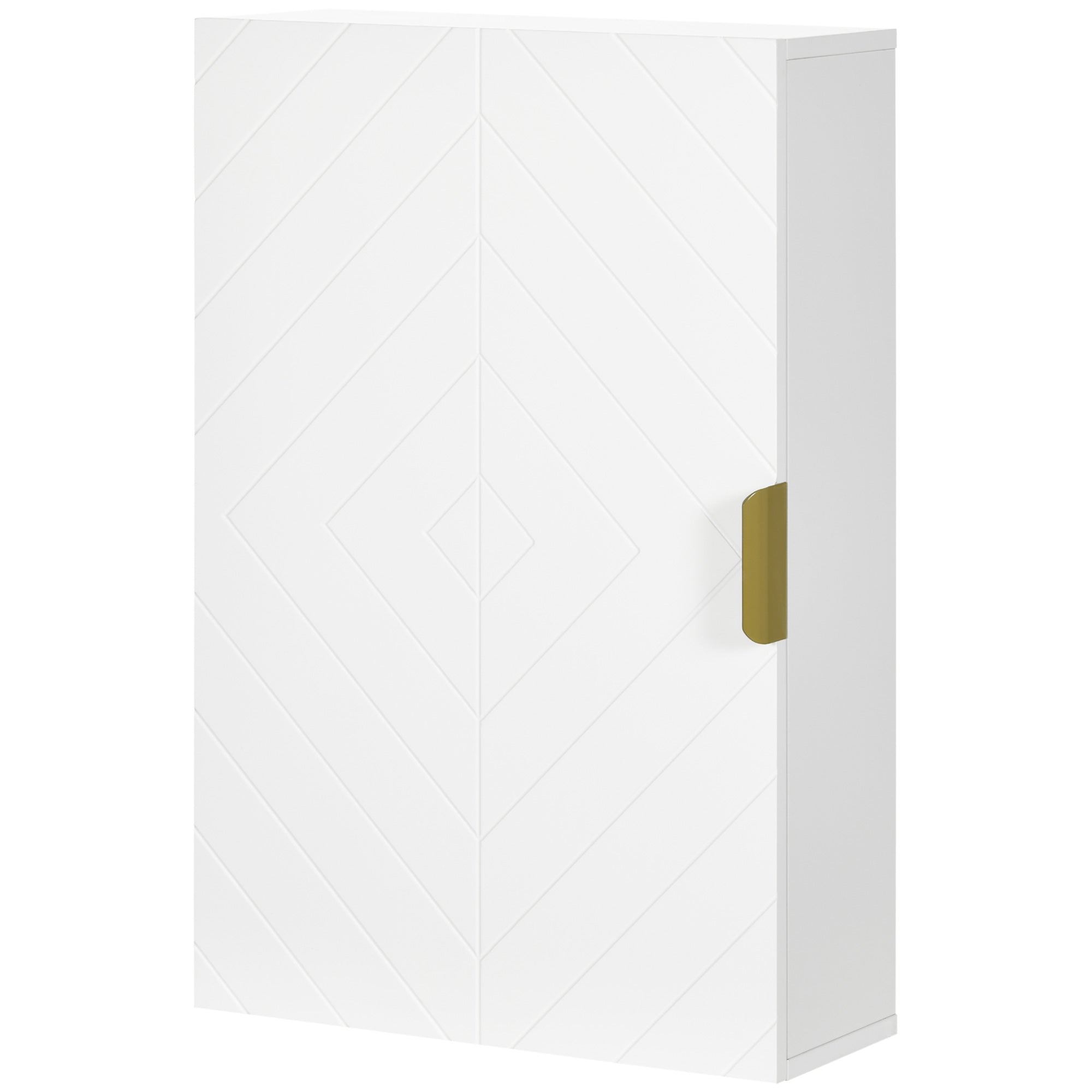 kleankin Bathroom Wall Cabinet, Over Toilet Storage Cupboard with Adjustable Shelves for Hallway, Living Room, White