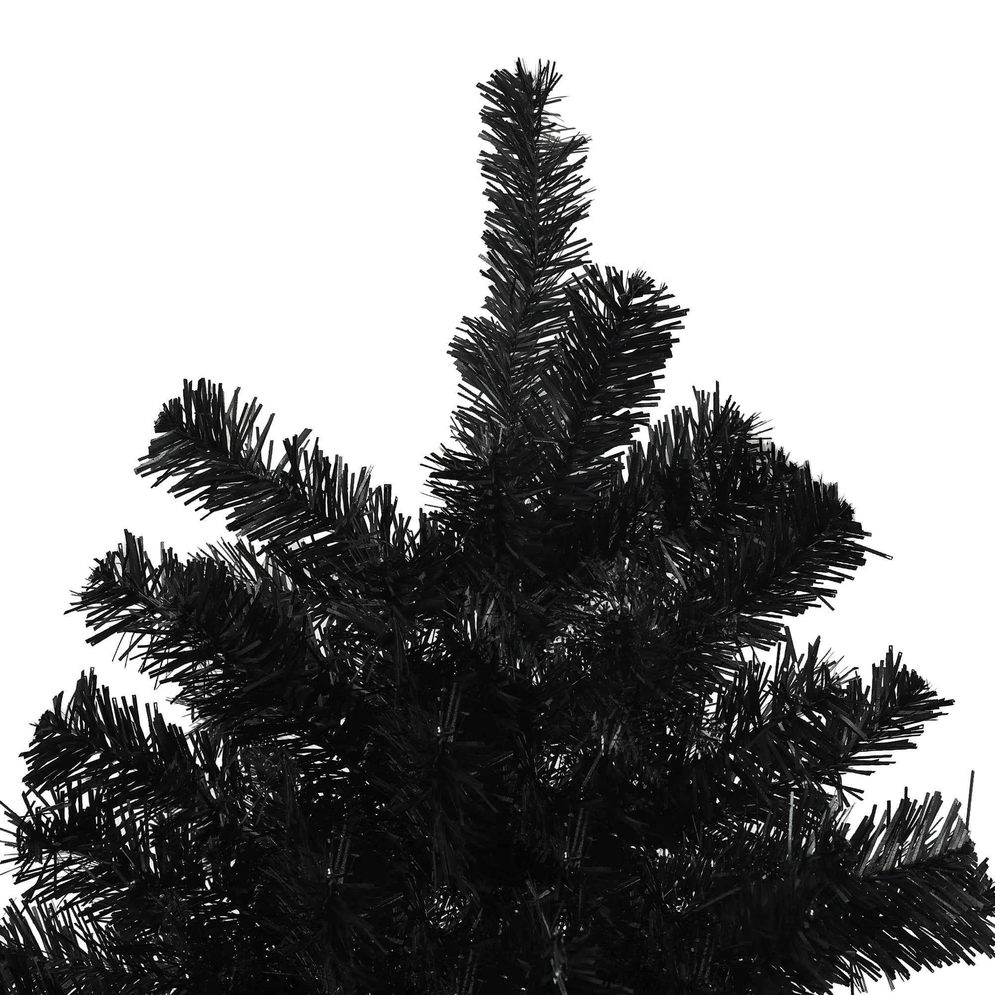 7.5ft Unlit Artificial Christmas Tree, Xmas Tree with 1346 Branch Tips, Auto Open and Steel Base, Holiday Decoration for Home Office, Black