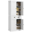 72" Kitchen Cabinet Pantry Cabinet with 4 Doors 2 Adjustable Shelves White