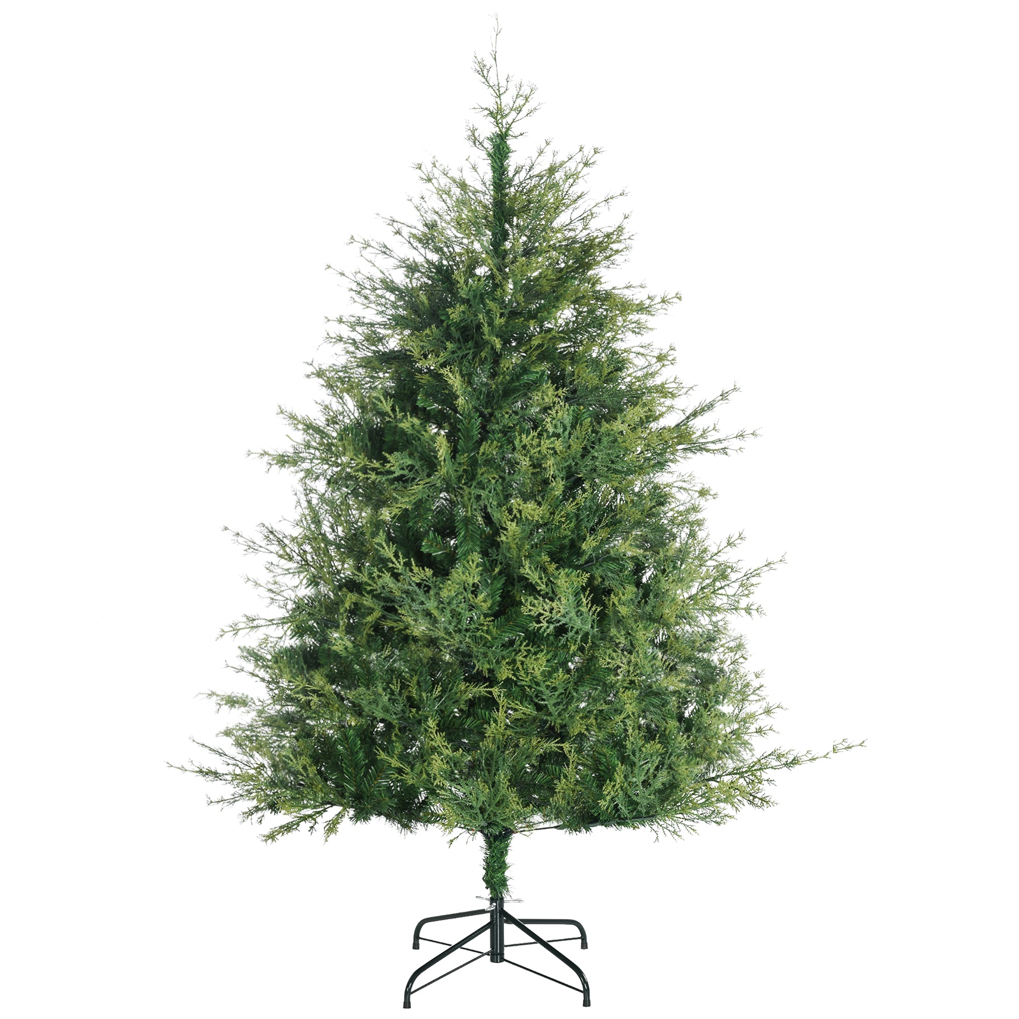 6' Artificial Christmas Trees, with Easy-to-Shape Branches, Auto Open, Steel Base, Wide Shape