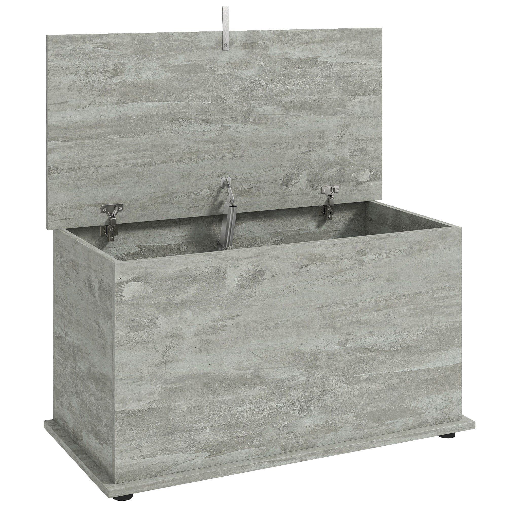 Storage Chest, Large 102L Blanket Box, Shoe Bench with Safety Hinged Lid, Storage Trunk, Bed End Bench for Bedroom, Hallway, Living room, Playroom, 80 x 40 x 45cm, Grey
